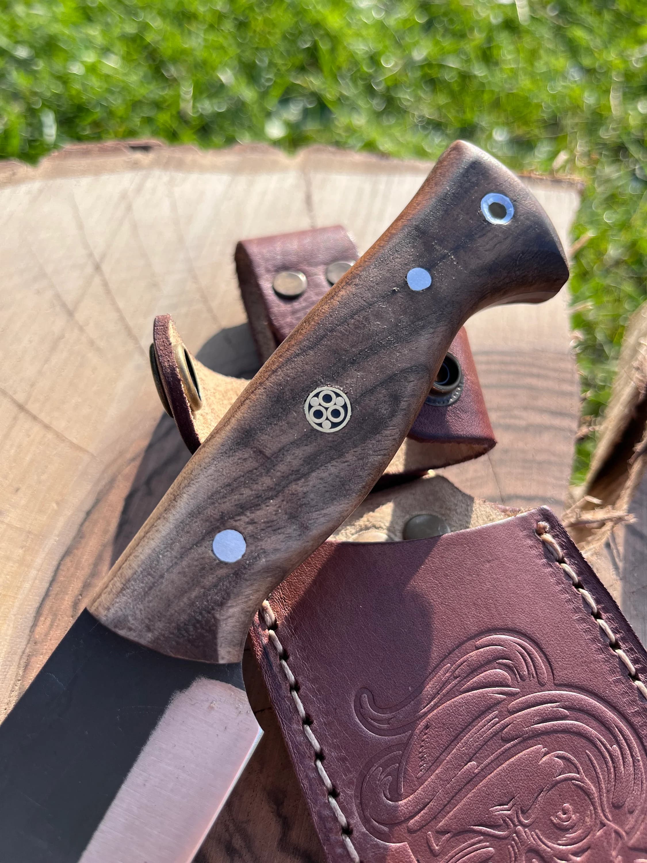 Custom Engraved Nessmuk Knife: 9.84" Full Tang Stainless Steel, Walnut Grip Hunting Knife Gift - image 5