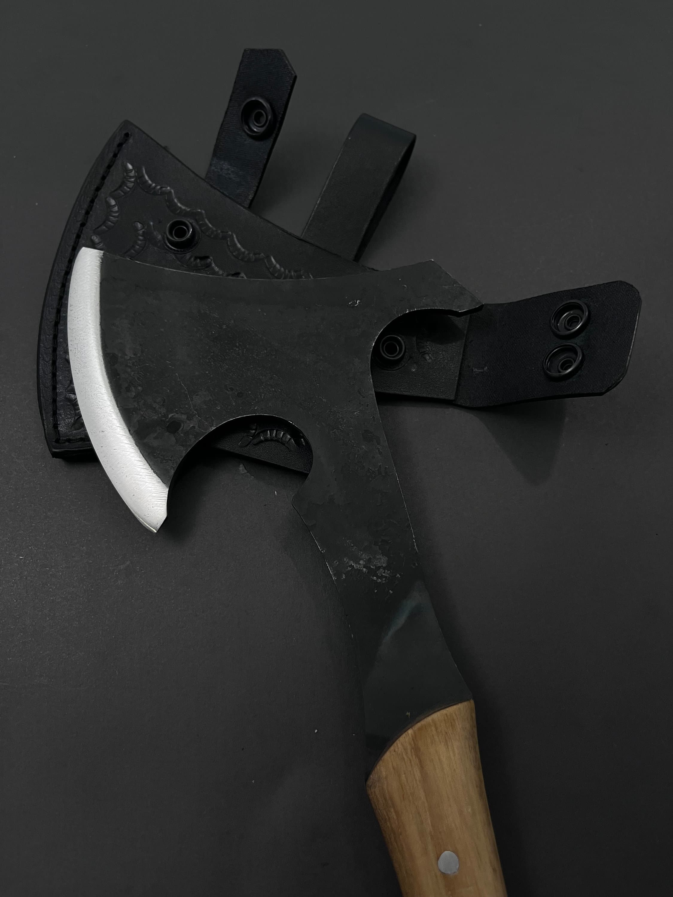 Handmade Camping Hatchet: Custom Carbon Steel Bearded Groomsmen Axe Gift - image 5