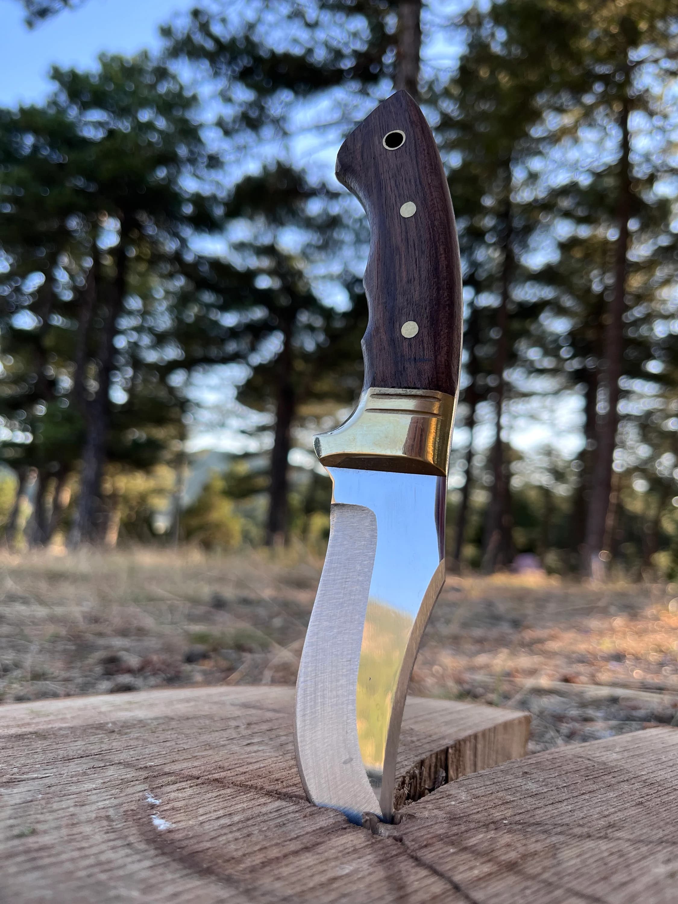 Handmade Walnut Hunting Knife: Personalized Custom Camping Knife Gift for Hunter Groomsmen - image 3