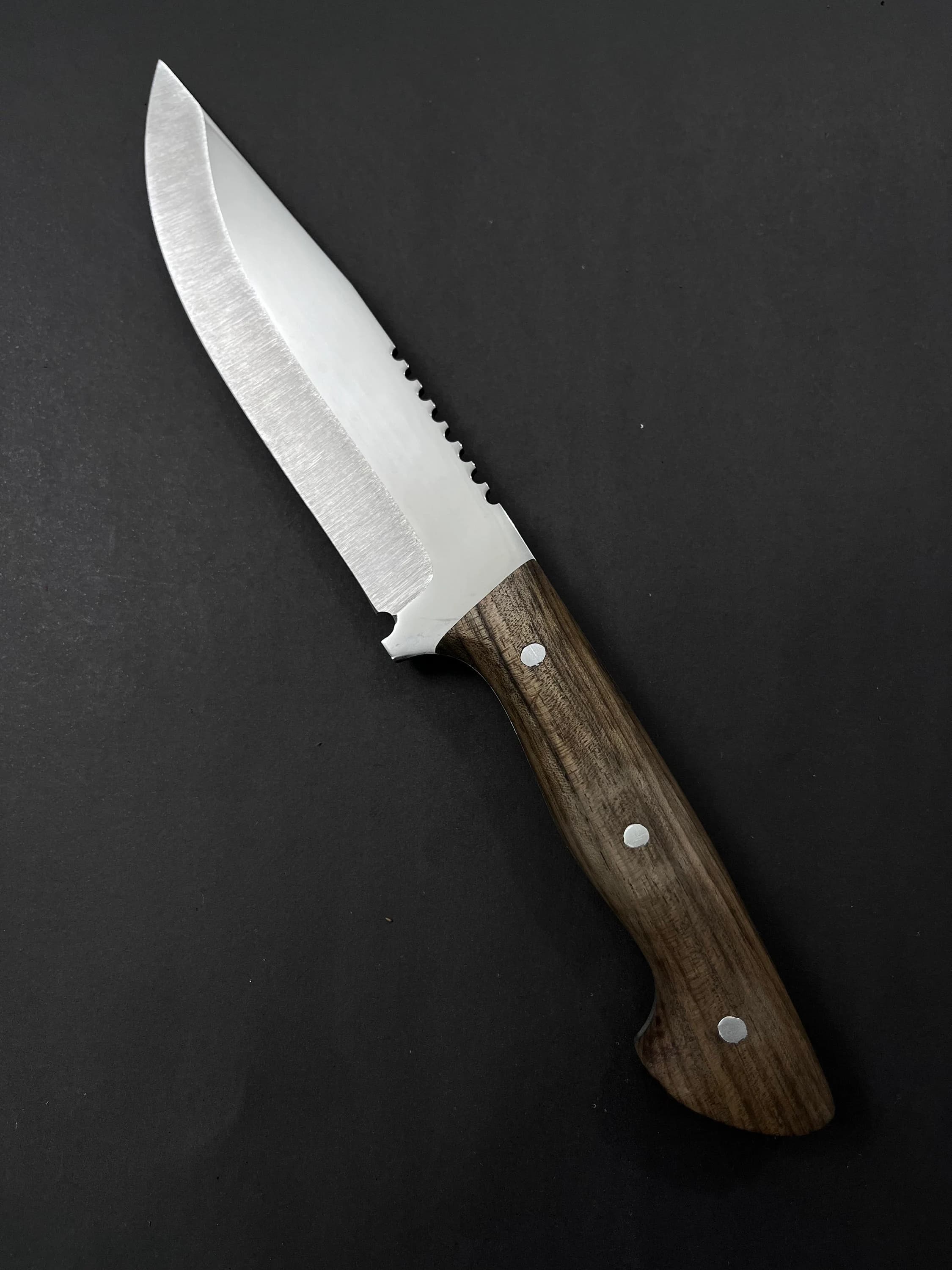 Handmade 10" Bushcraft Knife: Walnut Handle, 4116 Stainless Steel Hunter Gift - image 3