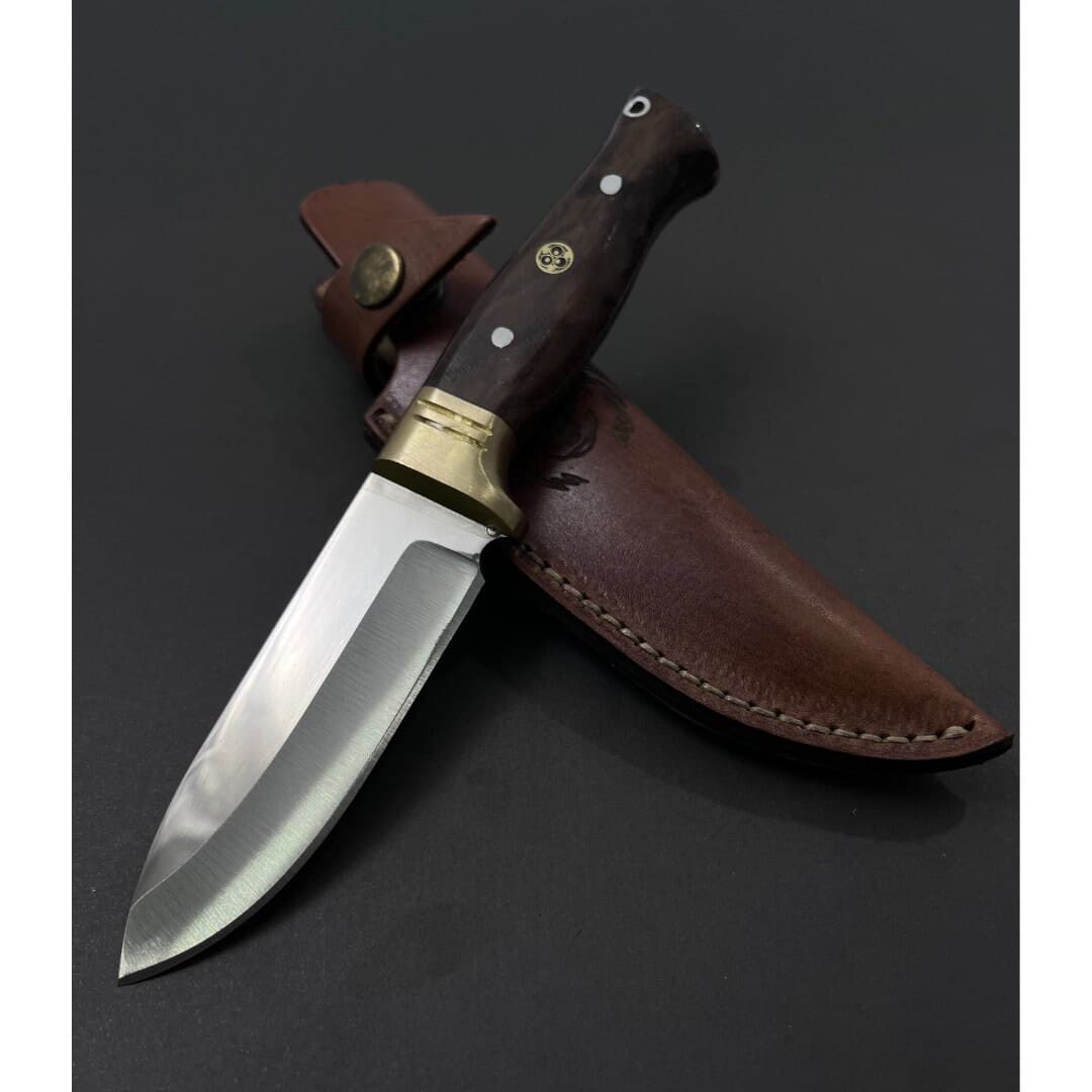 Personalized Hunting Knife: Handmade Full Tang Bushcraft Knife, Engraved Wood Handle - image 3