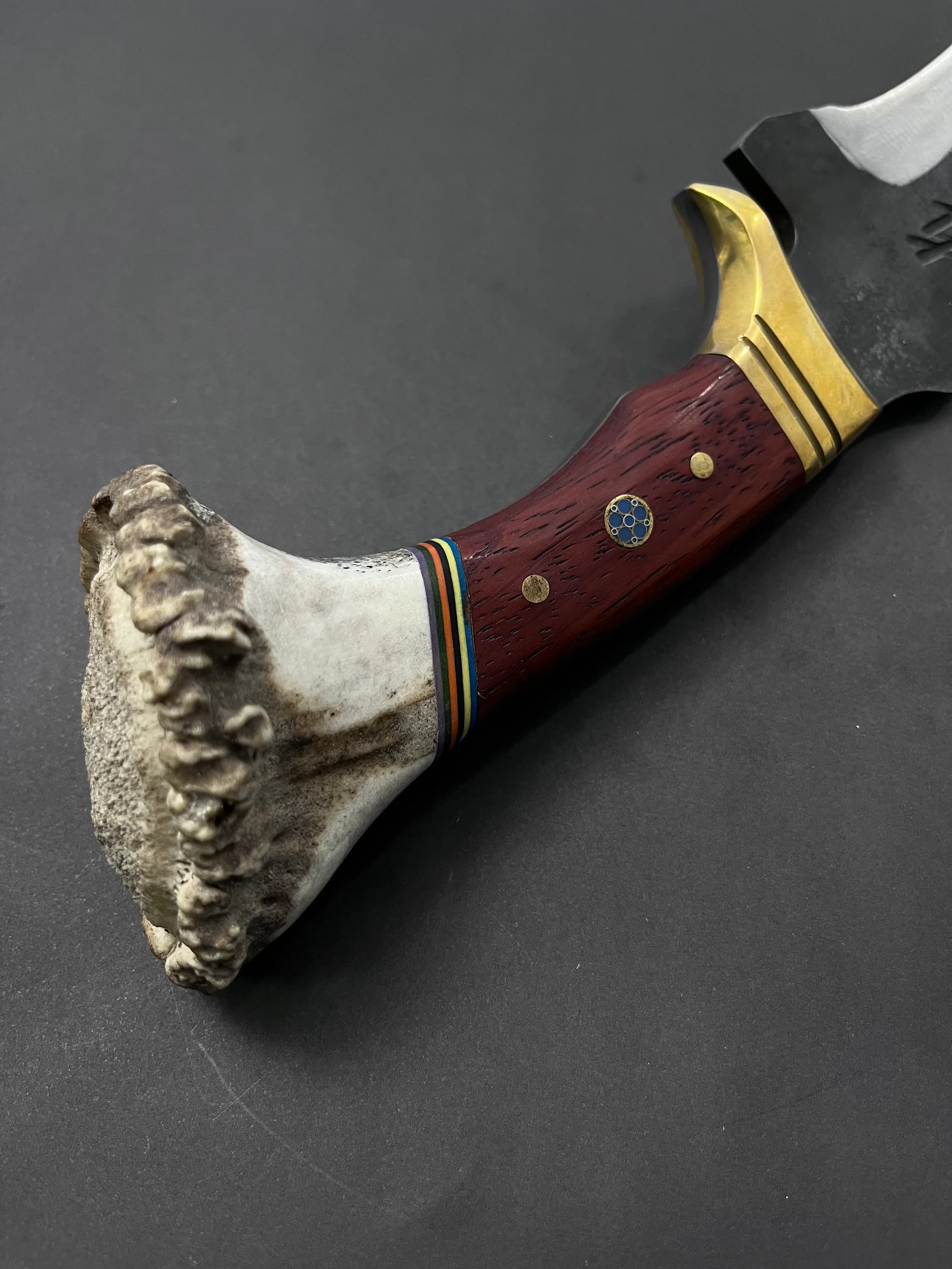 Personalized Stag Horn Hunting Knife, Forged 5160 Steel, Camping Gift - image 2