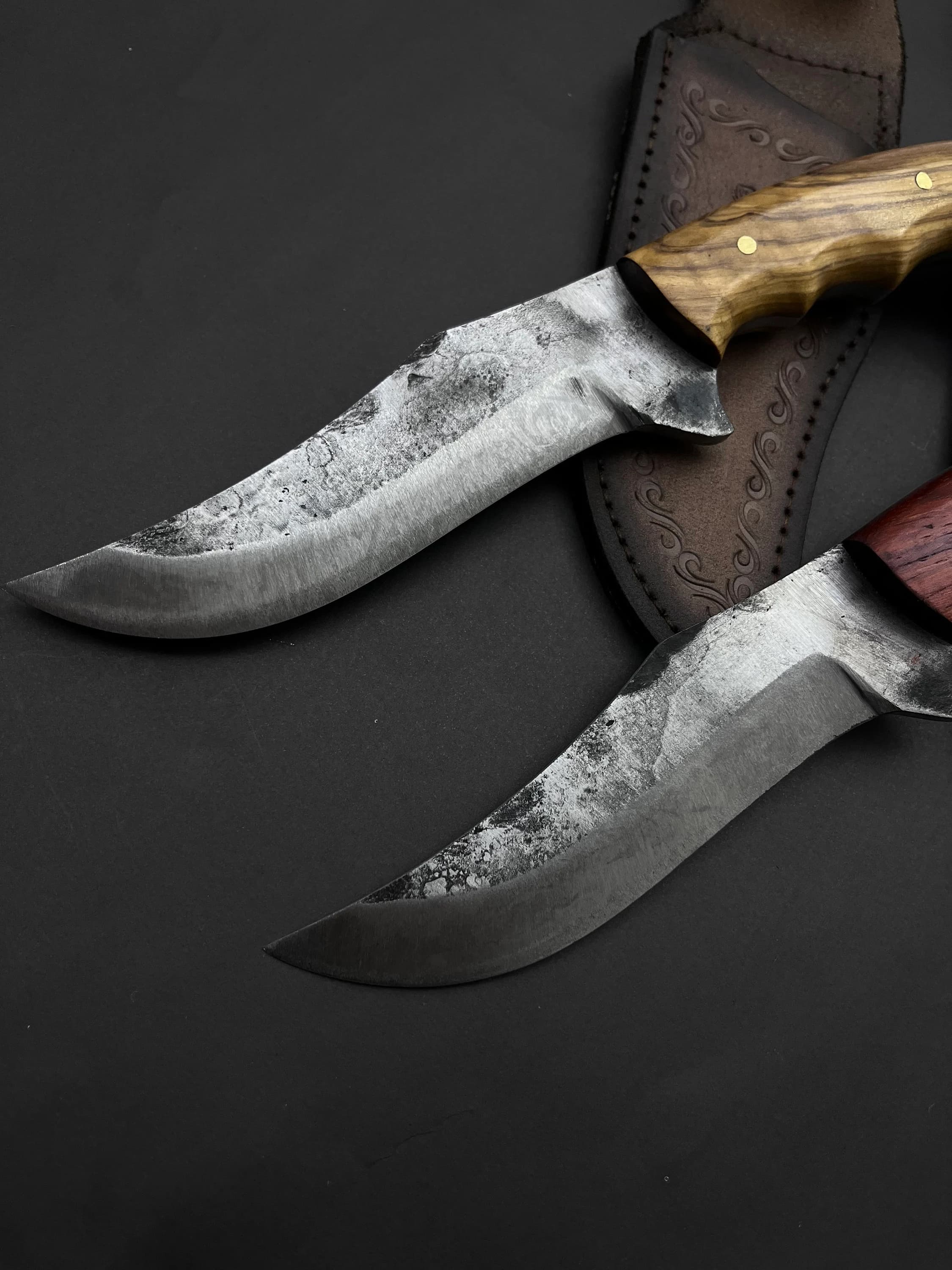 Hand Forged Bushcraft Knife: 10.7" Personalized Hunting Knife, Engraved Gift - image 2