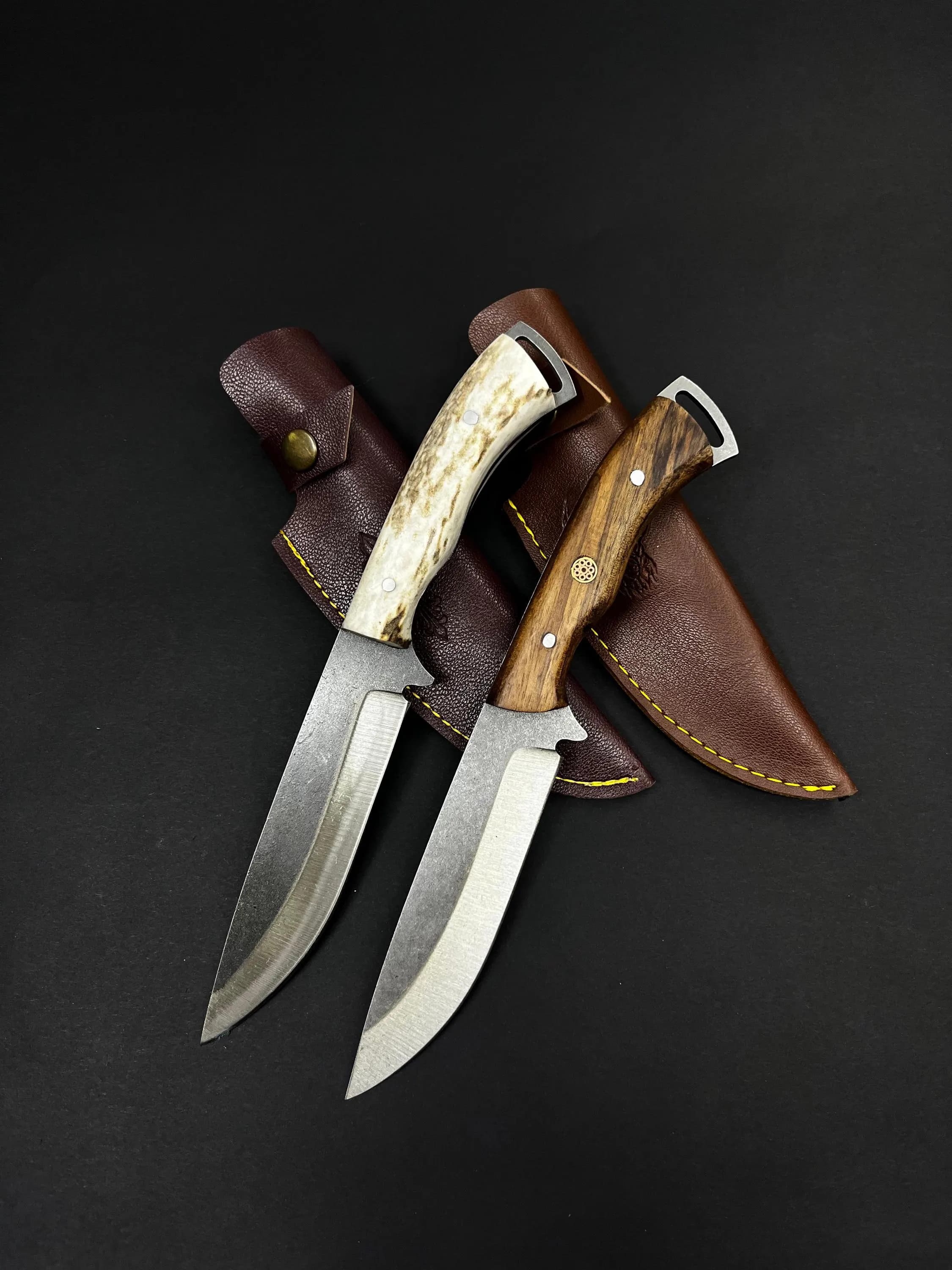 Handcrafted Full Tang Bushcraft Knife: Custom Engraved Camping Outdoor Knife