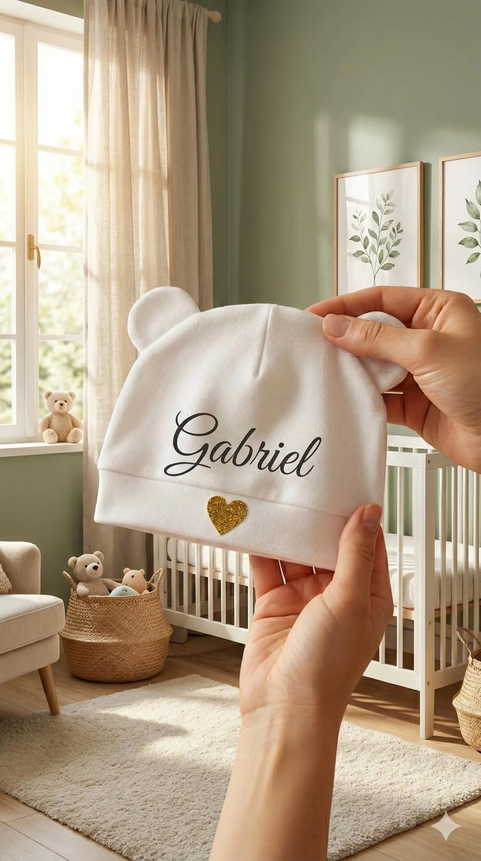 Bonnet de naissance personnalisé 100% coton bio ( qualité supérieure ) - image 5