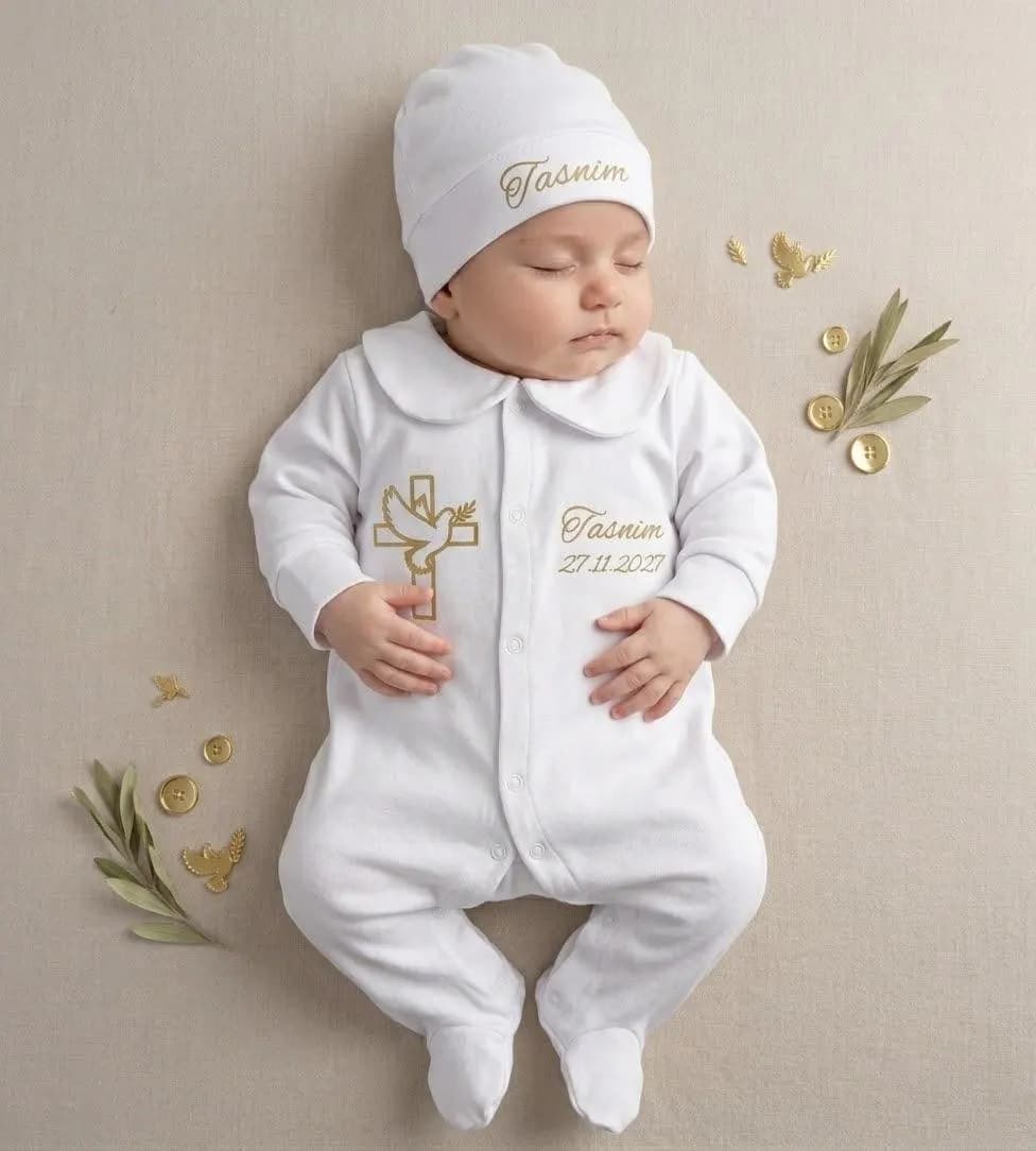 Ensemble de Baptême Personnalisée Bébé | Cadeau de Naissance, Parrain Marraine | Cérémonie - souvenir de baptême