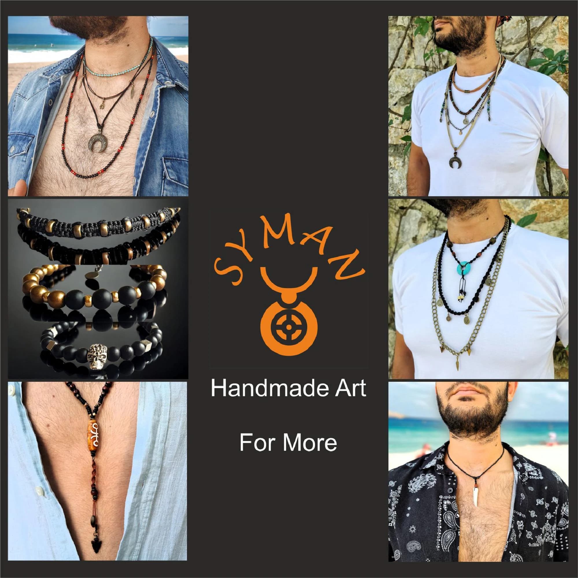 Elegant Layered Mens Natural Stone Necklace, Mens Long Necklace, Jade & Tiger Eye Gemstone Men's Necklace, Personalized Boho Jewelry for Him - image 5