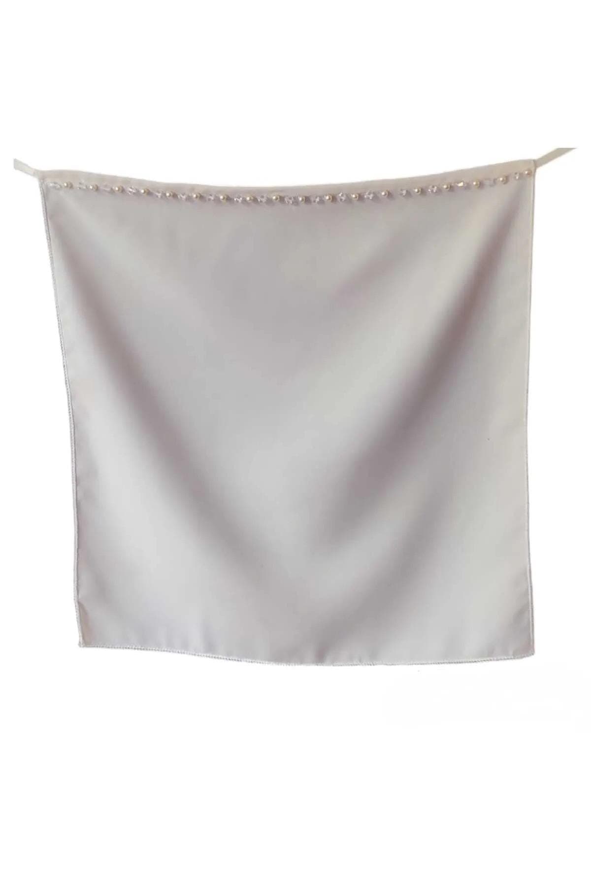 Bridal Satin Niqab, Crystal and Pearl Detail, Muslim Wedding Hijab - image 4