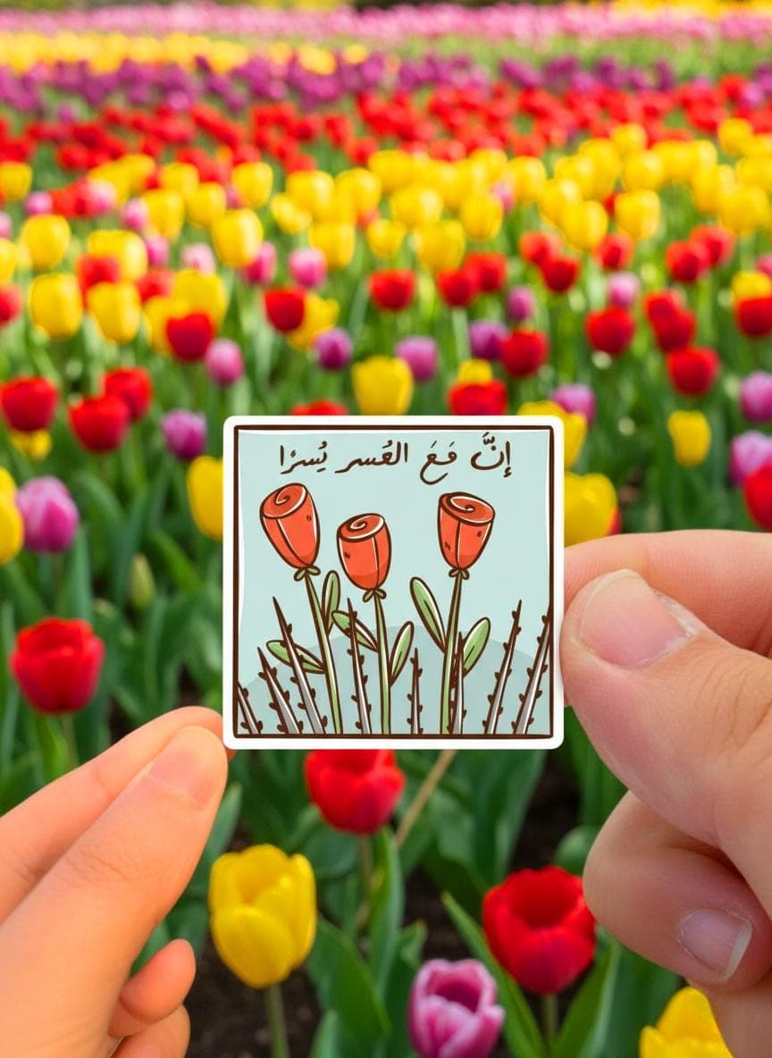 Islamic Floral Vinyl Sticker – Quran Verse Arabic Calligraphy