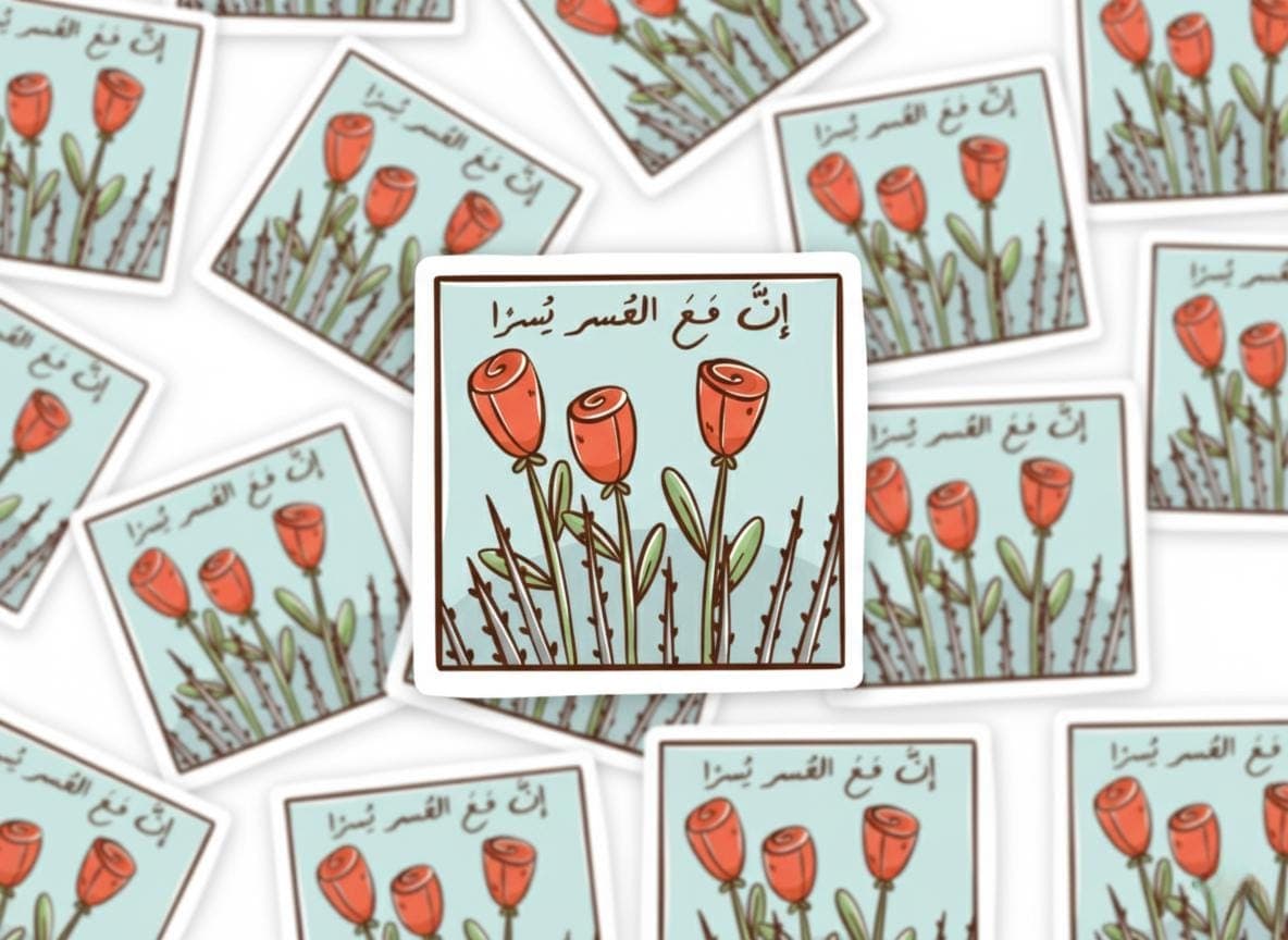 Islamic Floral Vinyl Sticker – Quran Verse Arabic Calligraphy - image 4