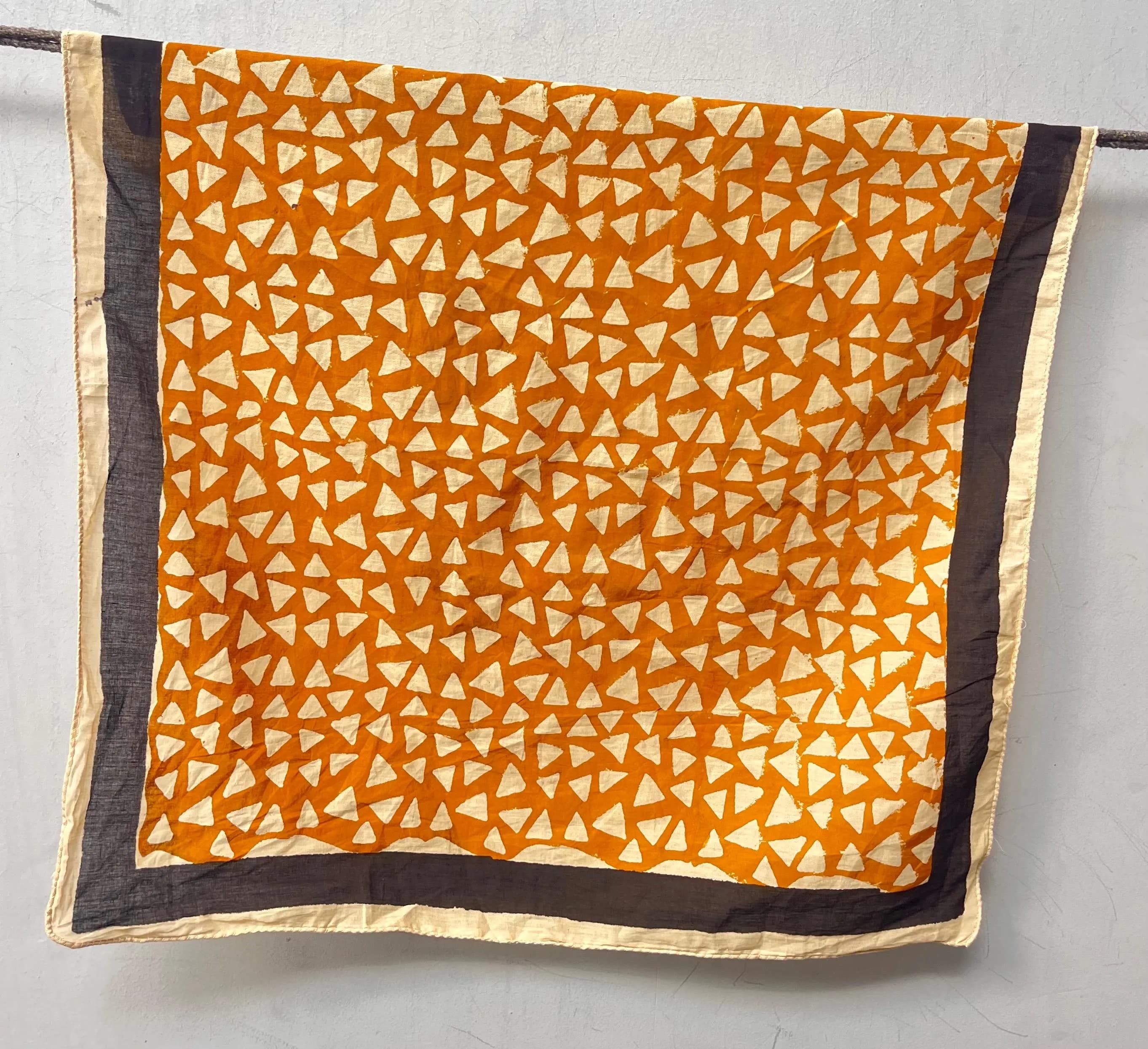 Set of 5 Hand-Printed Cotton Bandanas, Natural Dyes - image 4