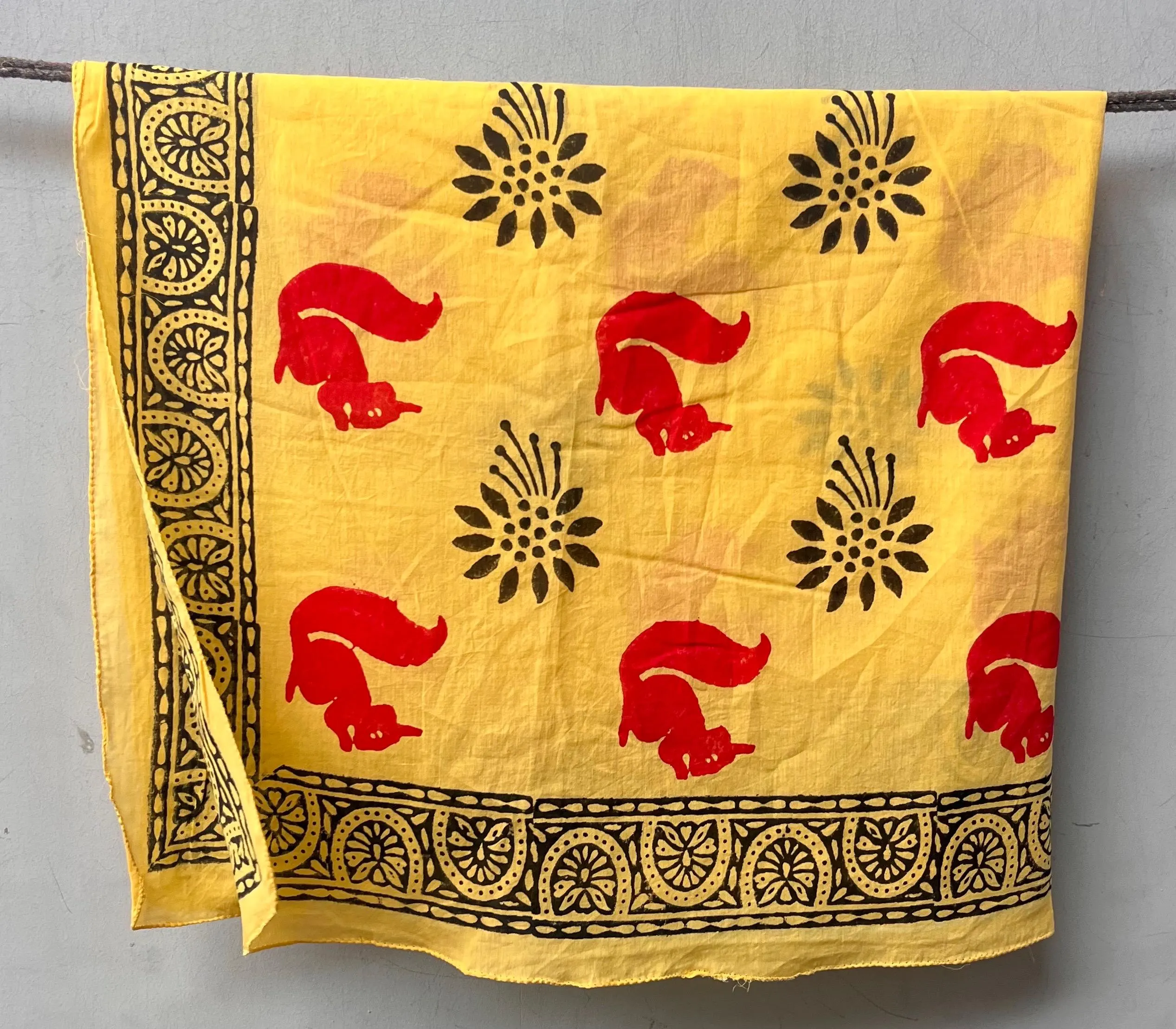 Set of 4 Hand block printed Square scarf-face cover-Hijab-Head cover-Head scarf - image 4