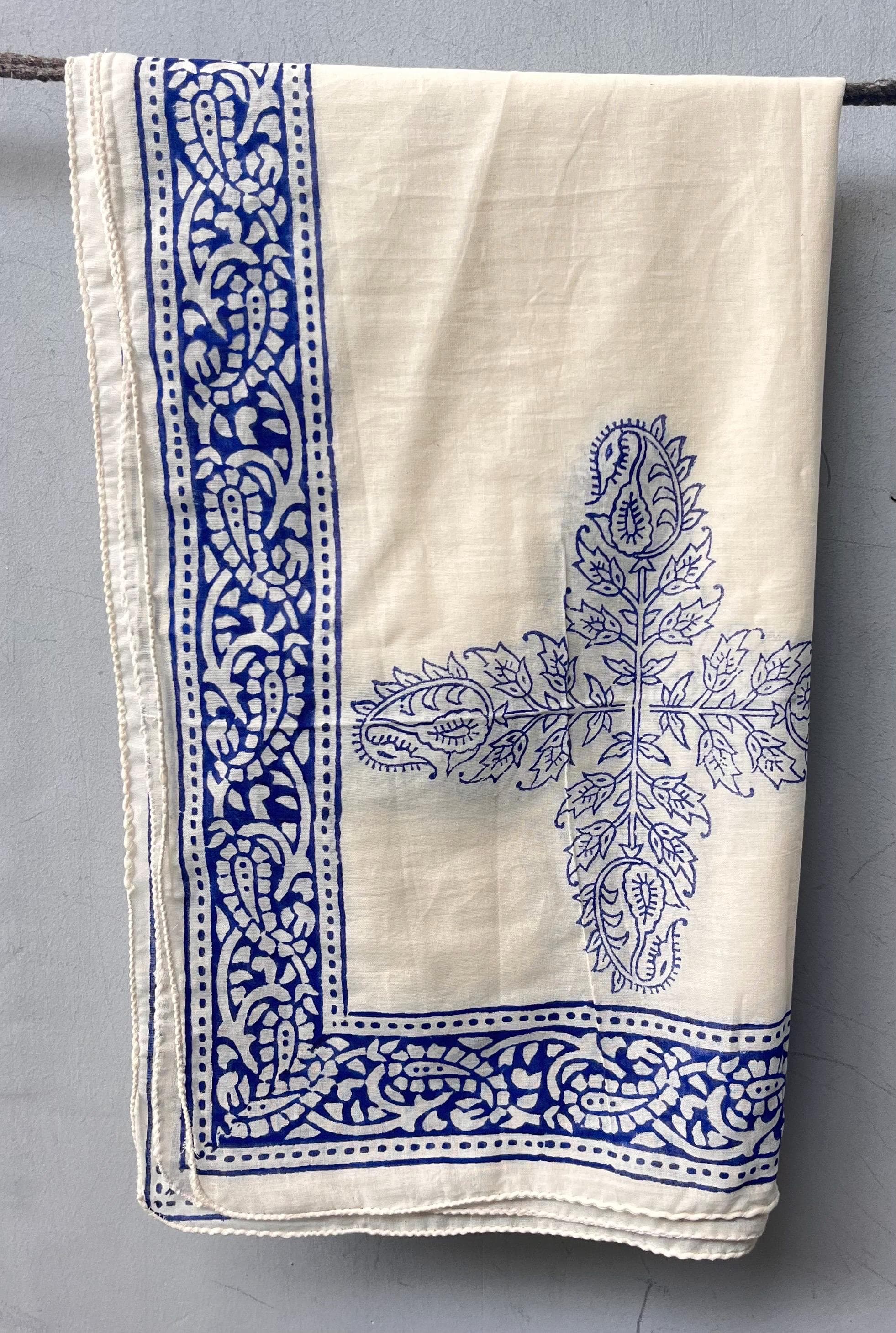 Set of 4 Hand block printed Square scarf-face cover-Hijab-Head cover-Head scarf - image 5