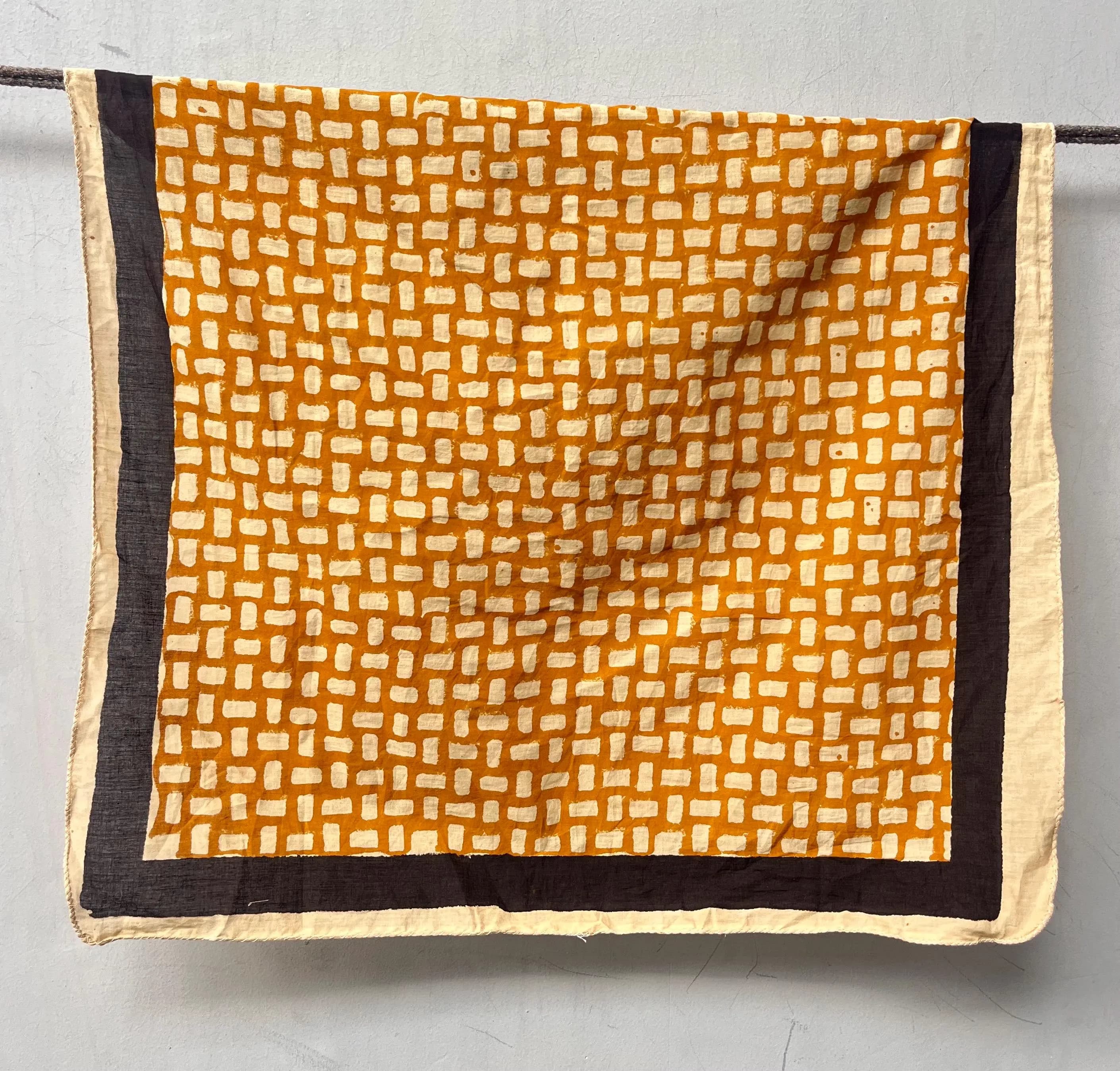 Set of 5 Hand-Printed Cotton Bandanas, Natural Dyes - image 5