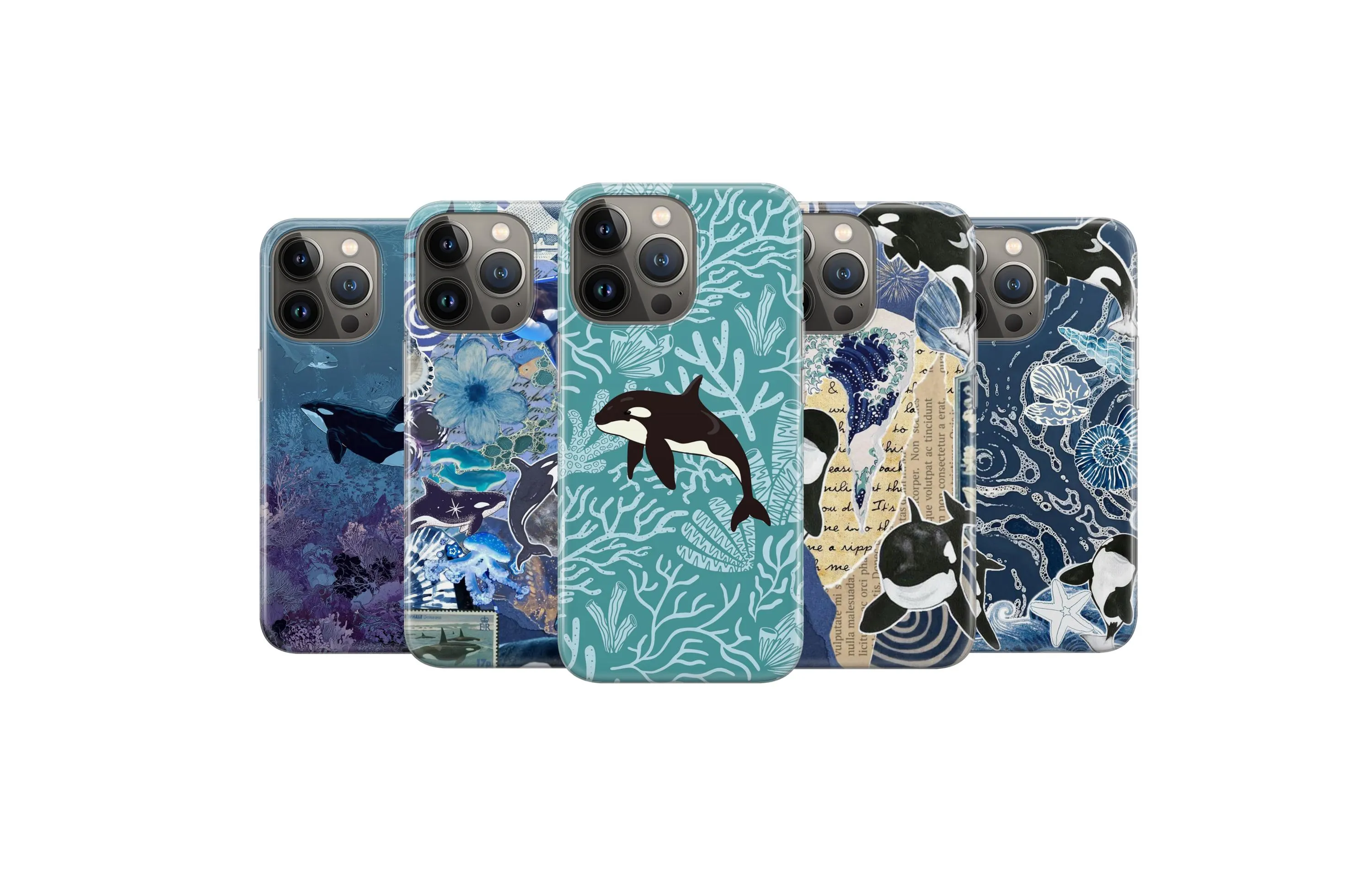 Orca Whale Phone Case Ocean Sea Life Cover for iPhone 18 Pro Max 17 16 15 14 13 12 11 X 8 7 6 Samsung S26 Ultra S25 S24 S23 S22 S21 S20 FE