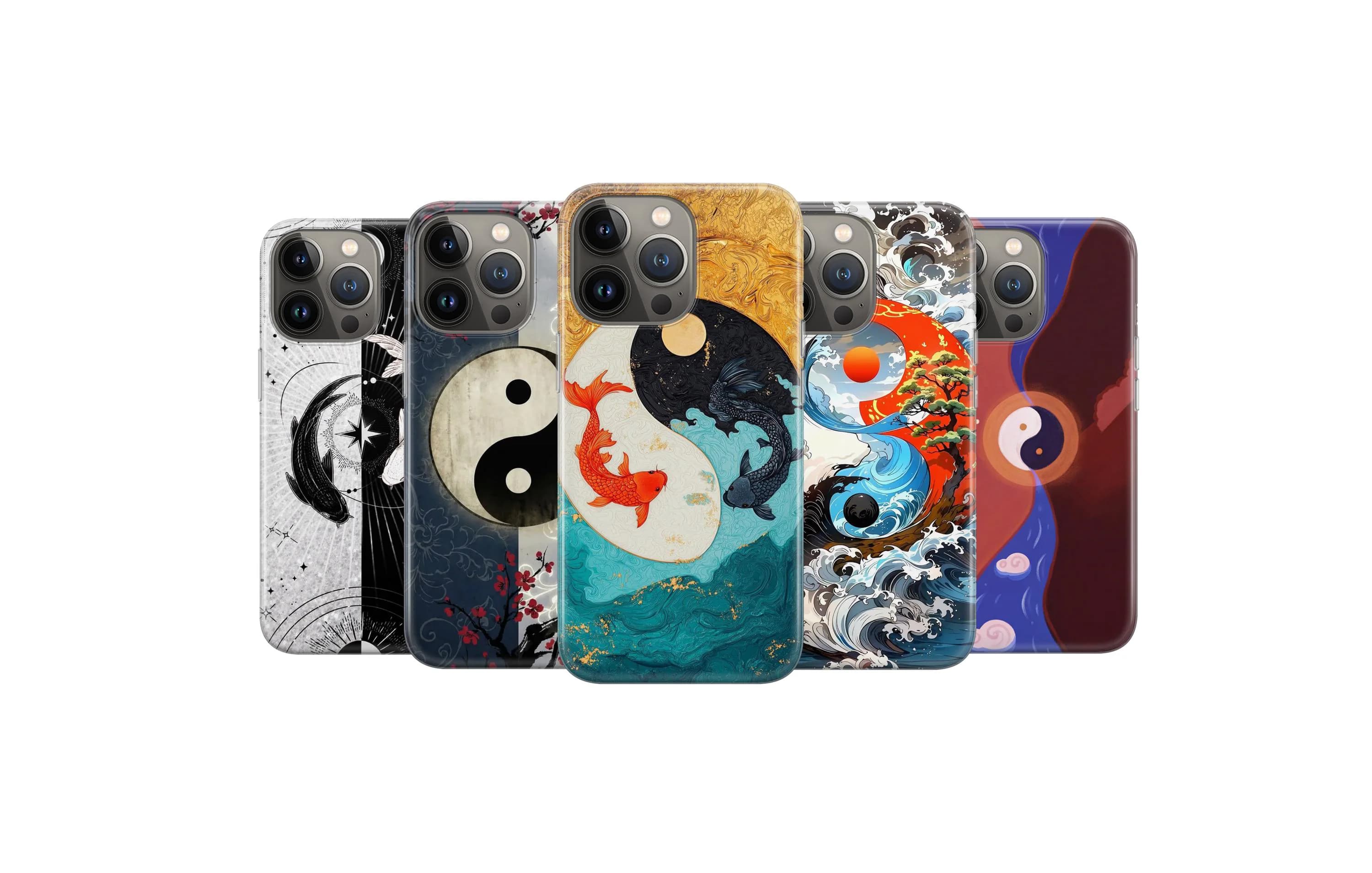 Yin Yang Phone Case Koi Fish Cover for iPhone 18 Pro Max 17 16 15 14 13 12 11 X 8 7 6 Samsung S26 Ultra S25 S24 S23 S22 S21 S20 FE A17 A57