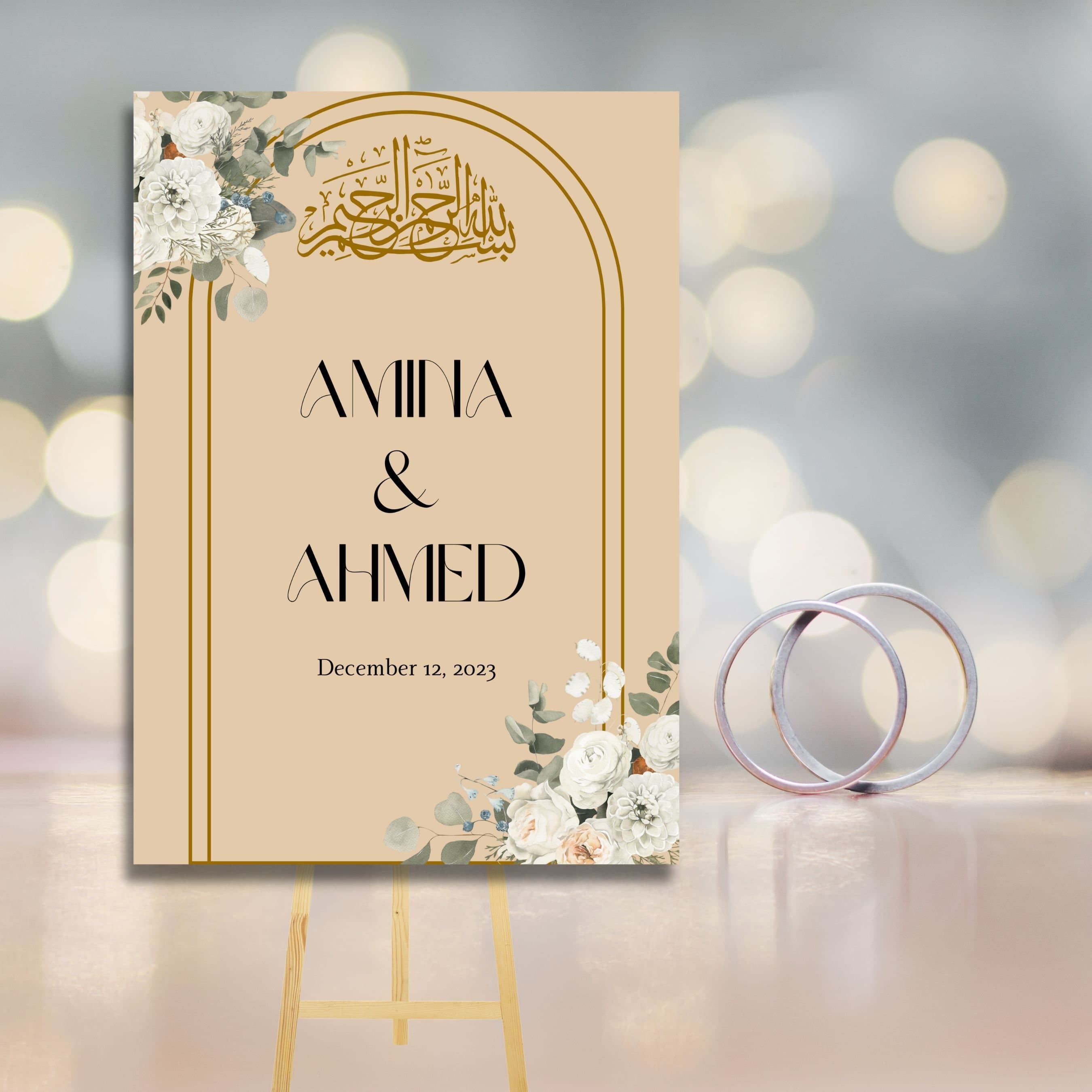 Custom Arabic Calligraphy Nikkah Wedding Welcome Sign - image 5