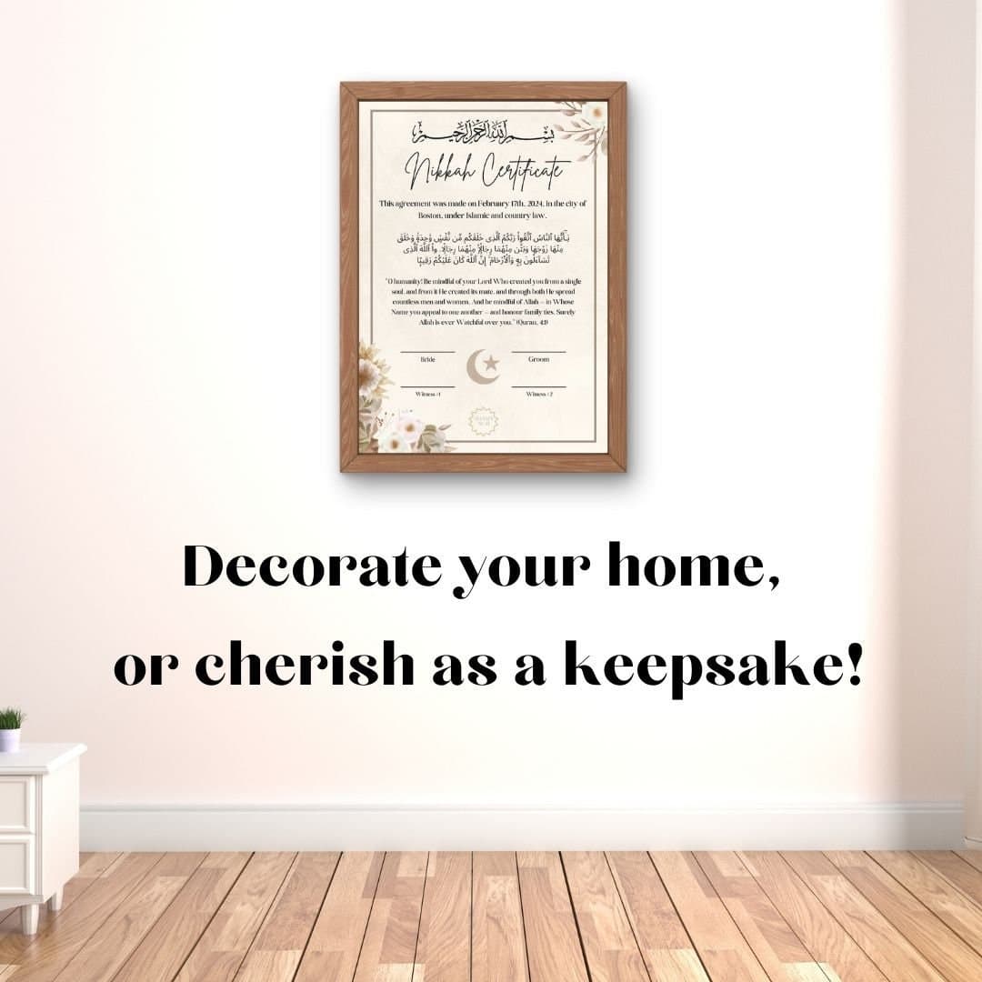 Customizable Nikkah Certificate: Islamic Wedding Contract (Digital Download) - image 4