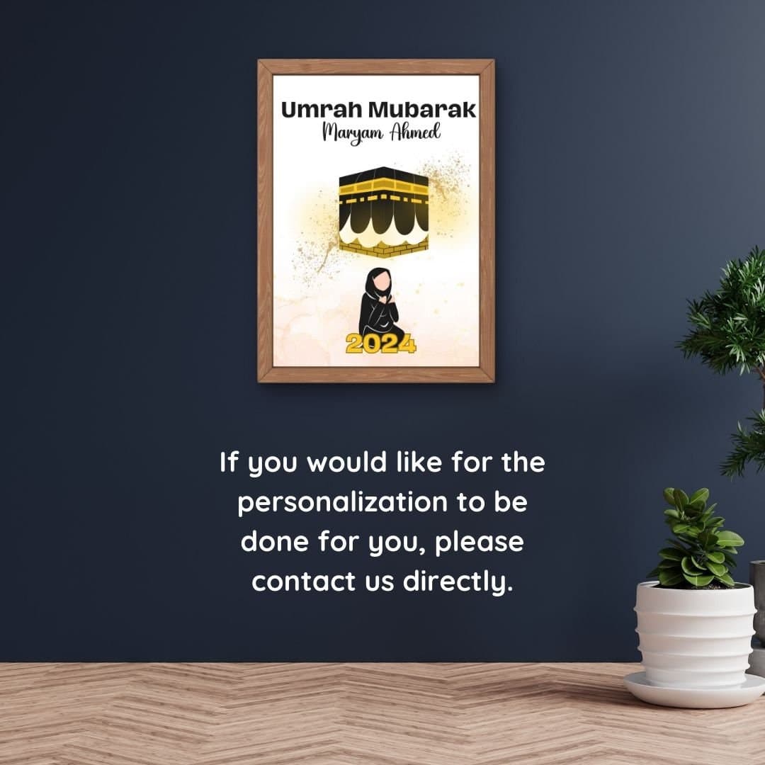 Custom Umrah Mubarak Gift: Kaabah Illustration (Printable) - image 5