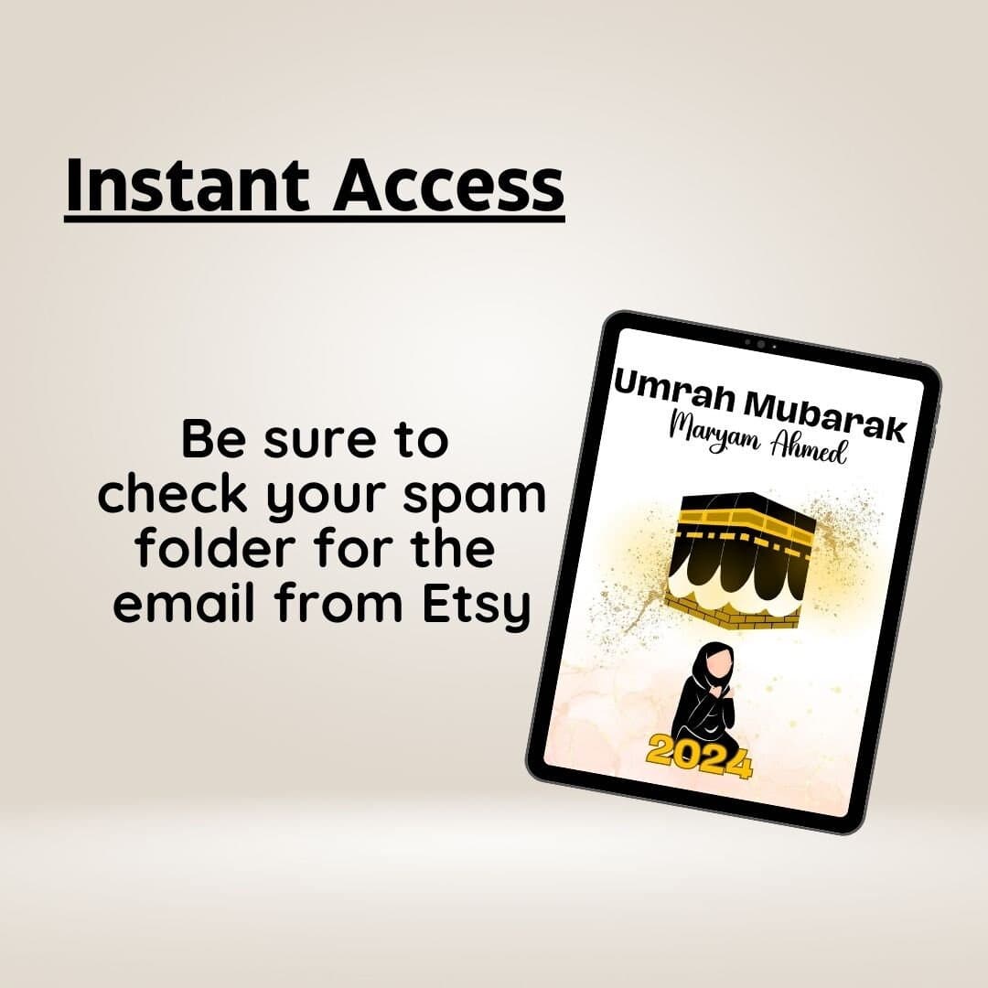 Custom Umrah Mubarak Gift: Kaabah Illustration (Printable) - image 3