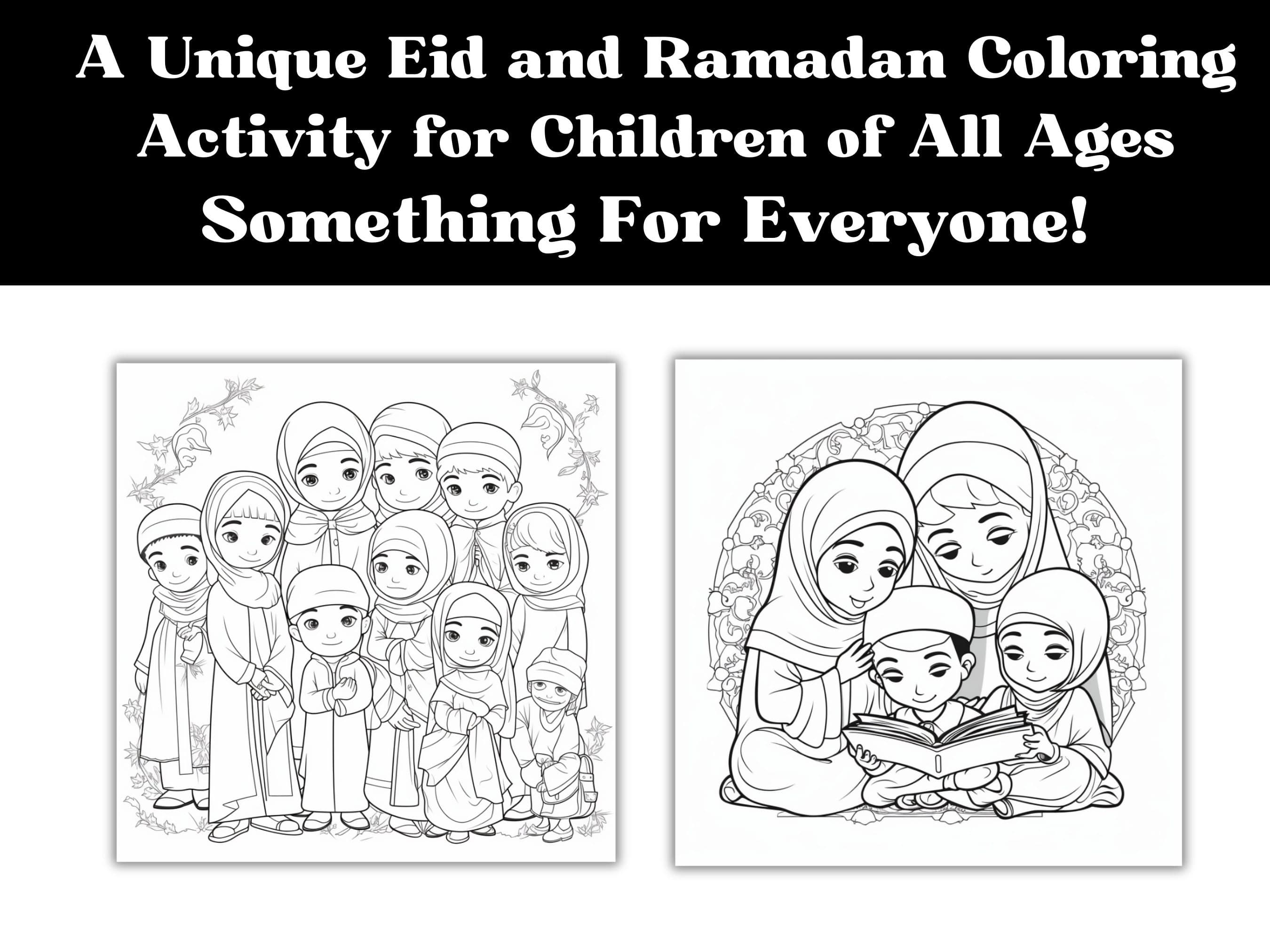 Eid Mubarak Coloring Pages: Muslim Kids Activities (Digital Download) - image 5