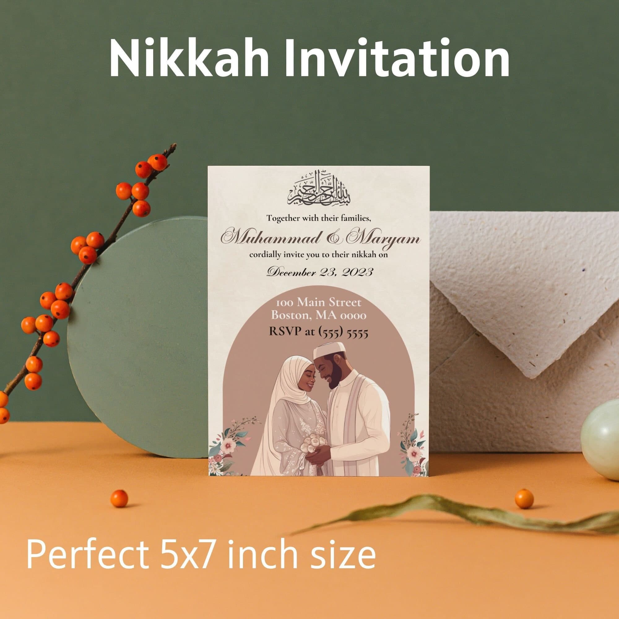 Muslim Wedding Invitation, Nikkah Invitation, - image 3