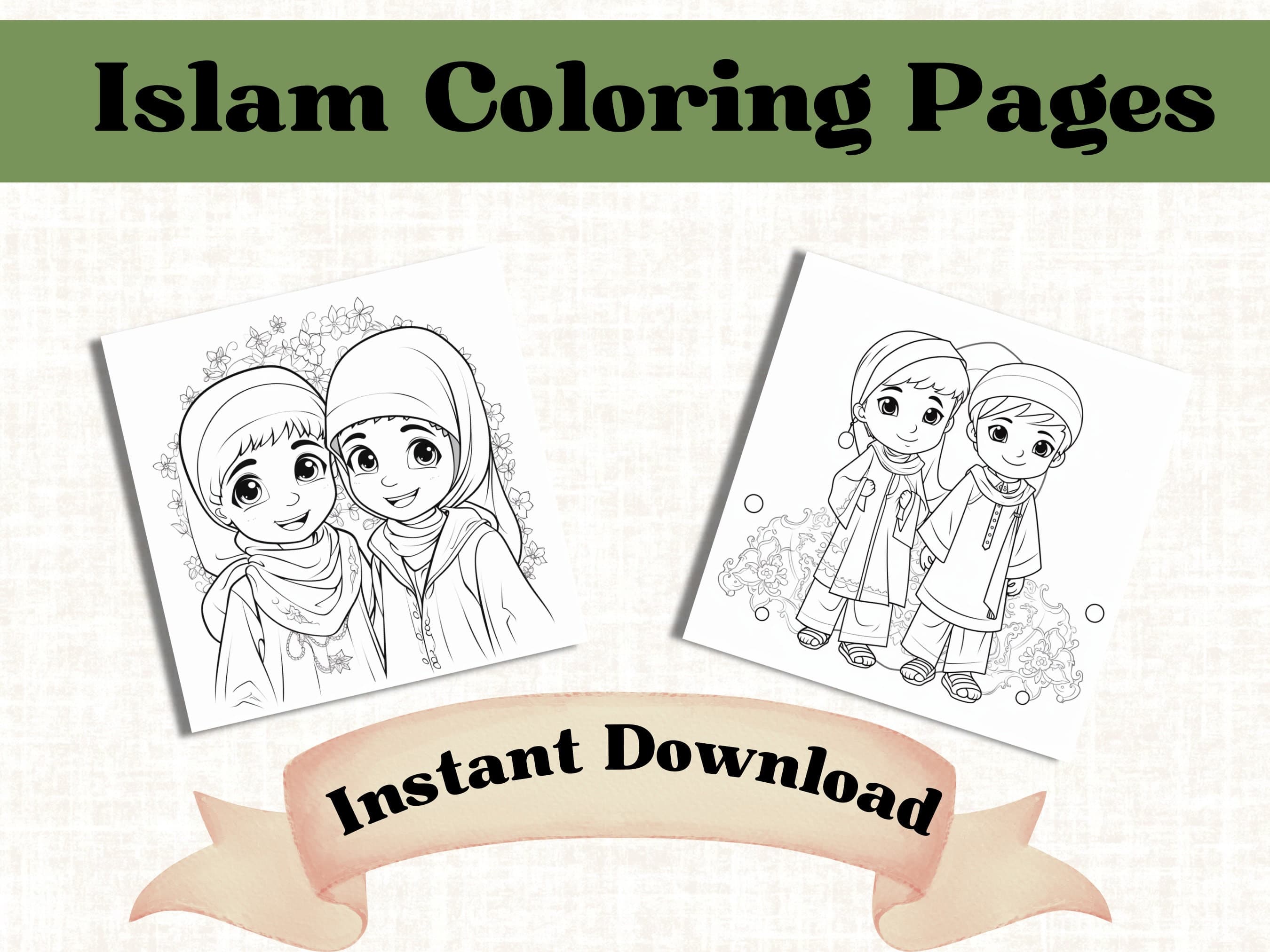Eid Mubarak Coloring Pages: Muslim Kids Activities (Digital Download) - image 3