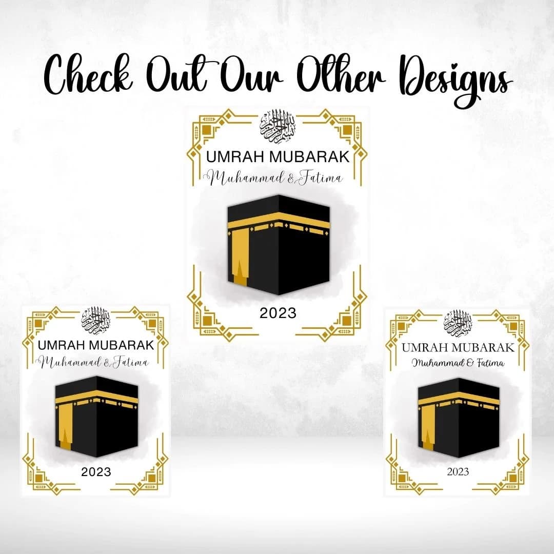 Custom Umrah Mubarak Gift: Kaabah Illustration (Printable) - image 5