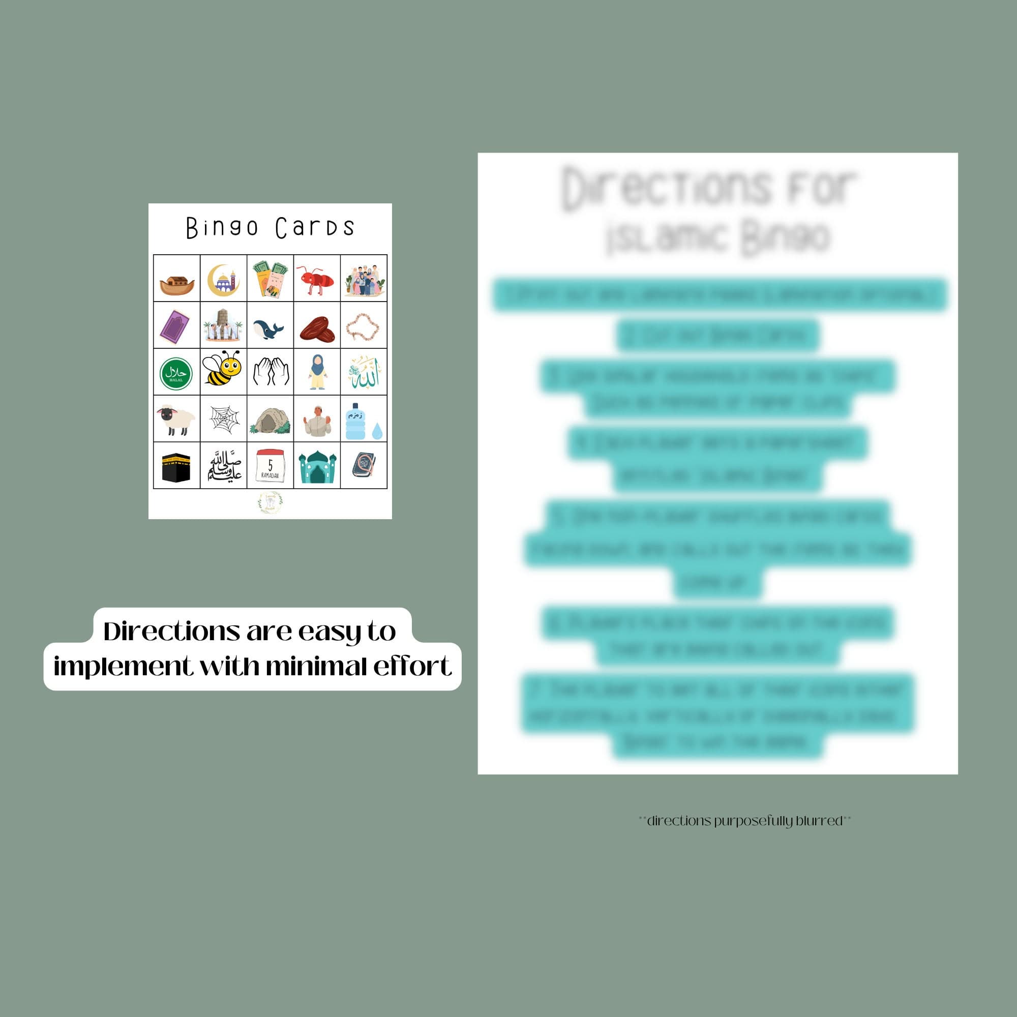Islamic Bingo Game: Muslim Kid's Educational Summer Fun (Digital Download) - image 4