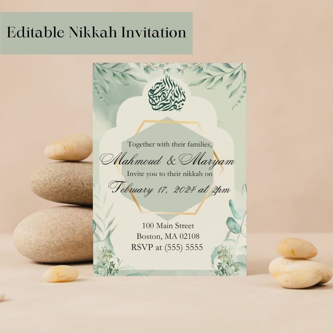 Elegant Nikkah Invitation Template: Islamic Wedding (Digital Download) - image 5