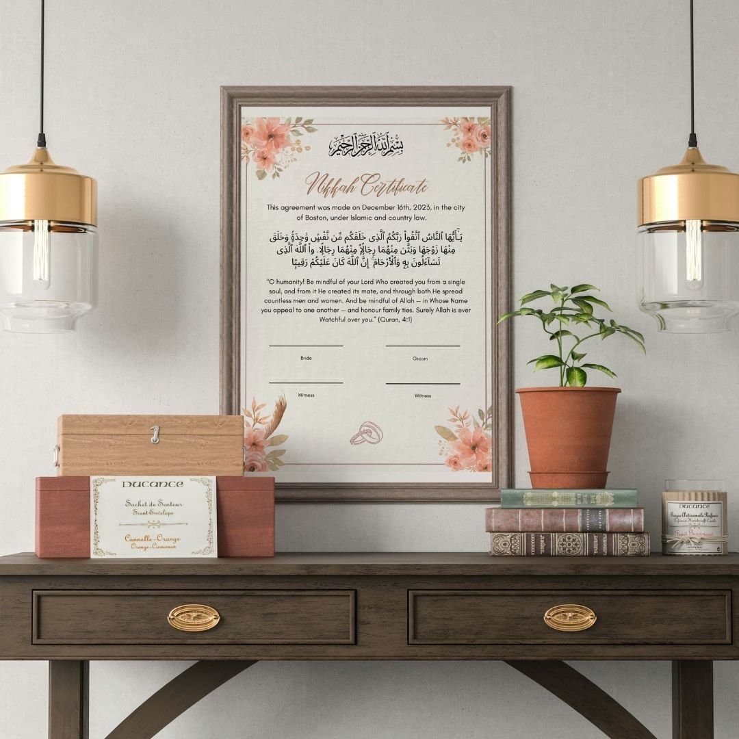 Elegant Nikkah Certificate: Islamic Wedding Sign (11.7x16.5 inches) - image 4