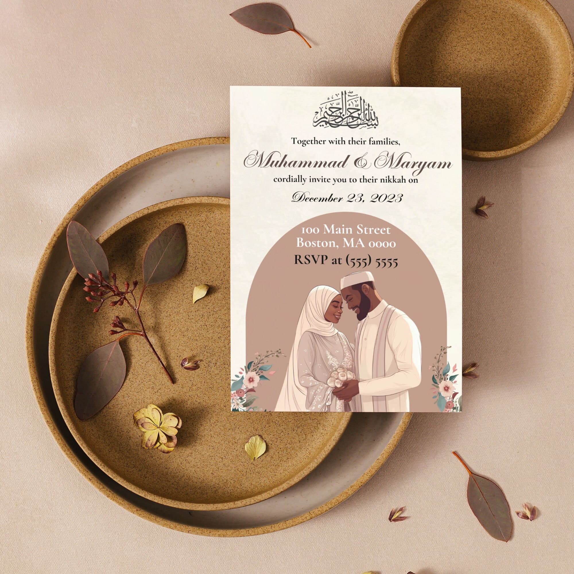 Muslim Wedding Invitation, Nikkah Invitation, - image 4