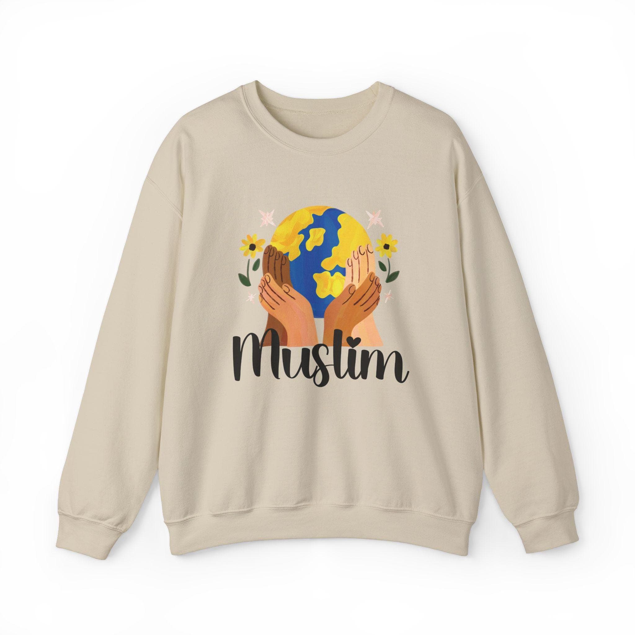 Muslim Mom Earth Unity Crewneck Sweatshirt, Ramadan Eid Gift, Hijabi Shirt, Unisex Jumper, Muslima Mother Present, Multiple Colors - image 5