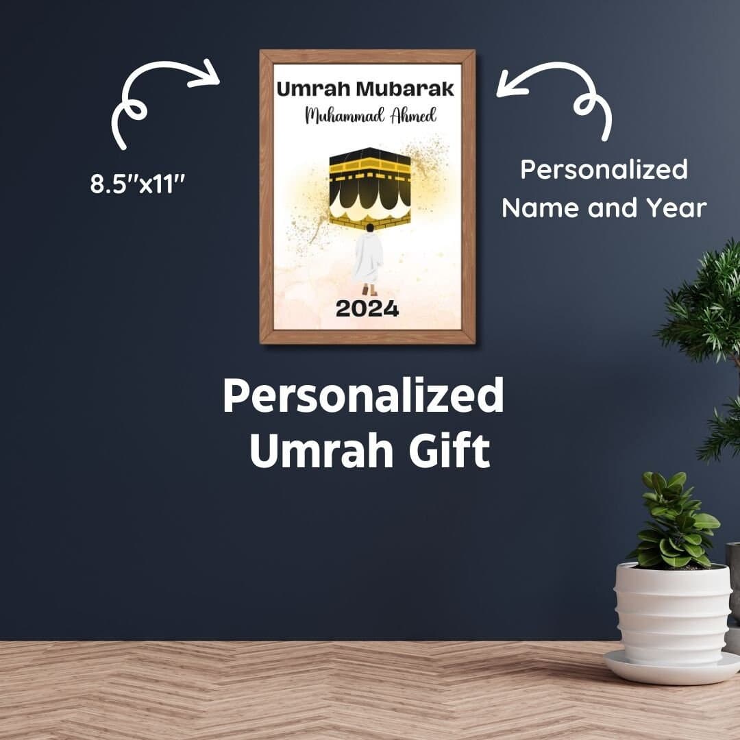 Custom Umrah Mubarak Gift: Kaabah Illustration (Printable) - image 4