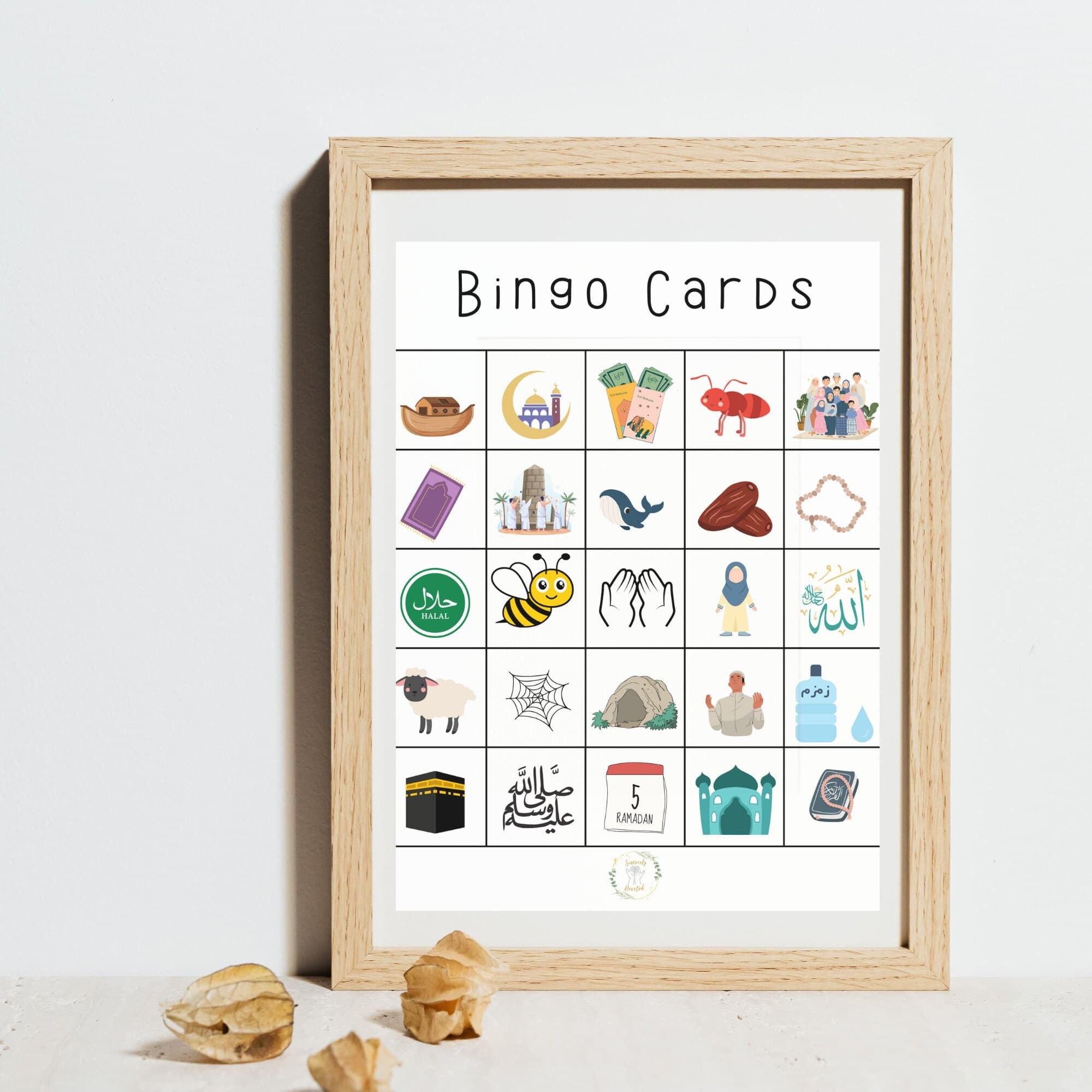 Islamic Bingo Game: Muslim Kid's Educational Summer Fun (Digital Download)