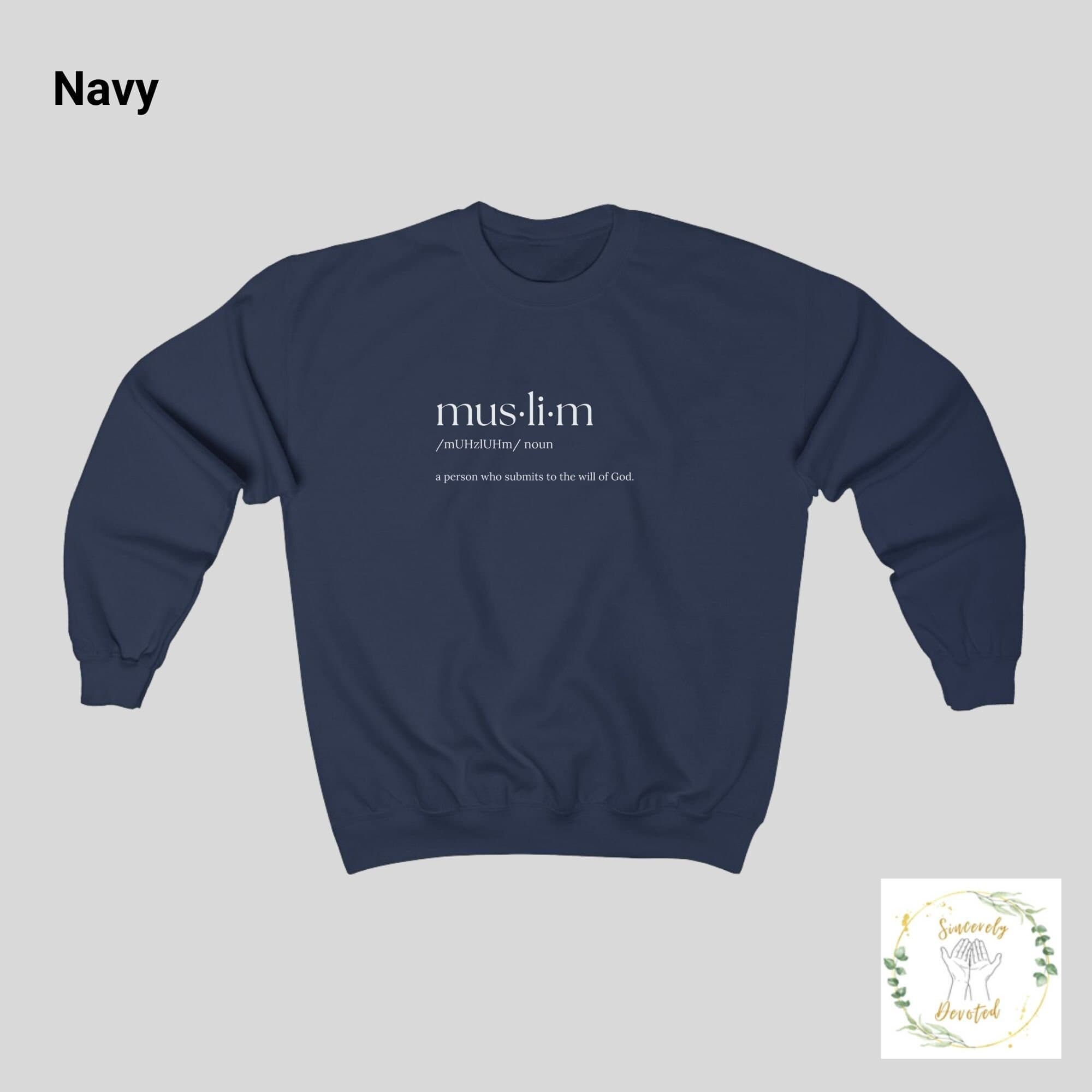 navy gift for muslim dad. with the words muslim on it. defined as one who submits to the will of God.