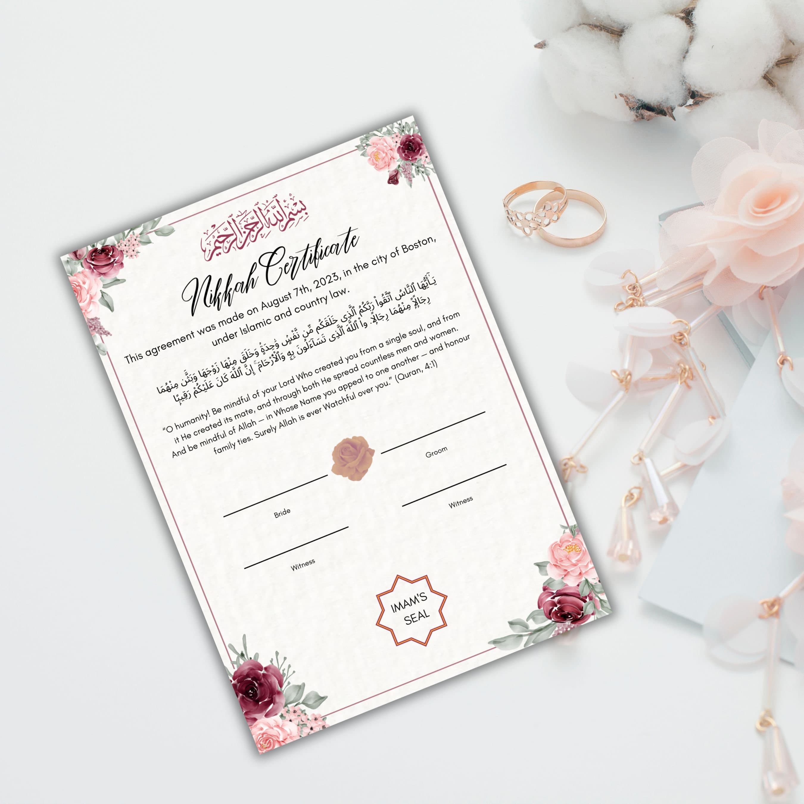 Editable Nikkah Certificate: Islamic Wedding Contract (Digital Download) - image 5