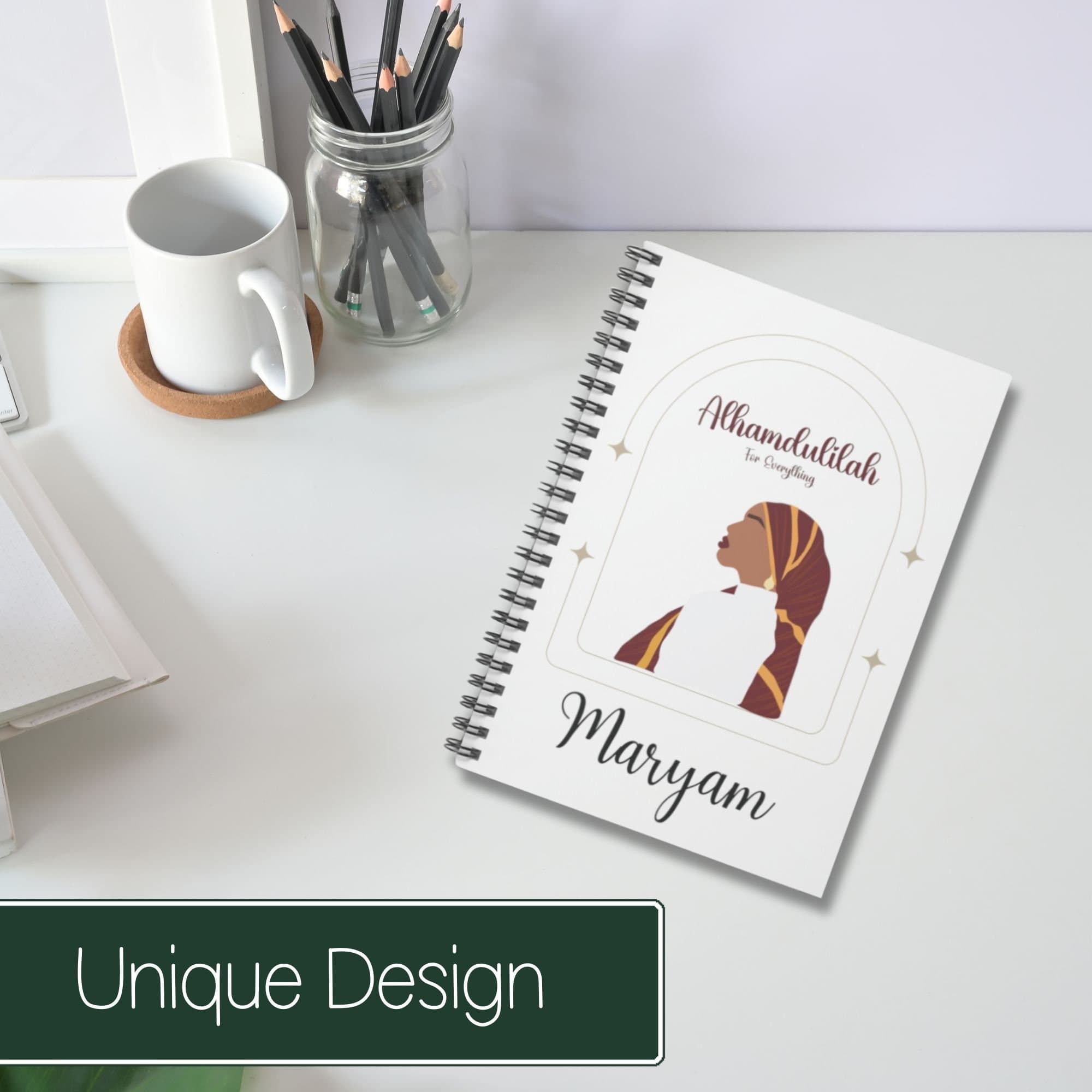 Personalized Muslim Notebook: Alhamdulillah Gift, Hijabi Journal - image 4