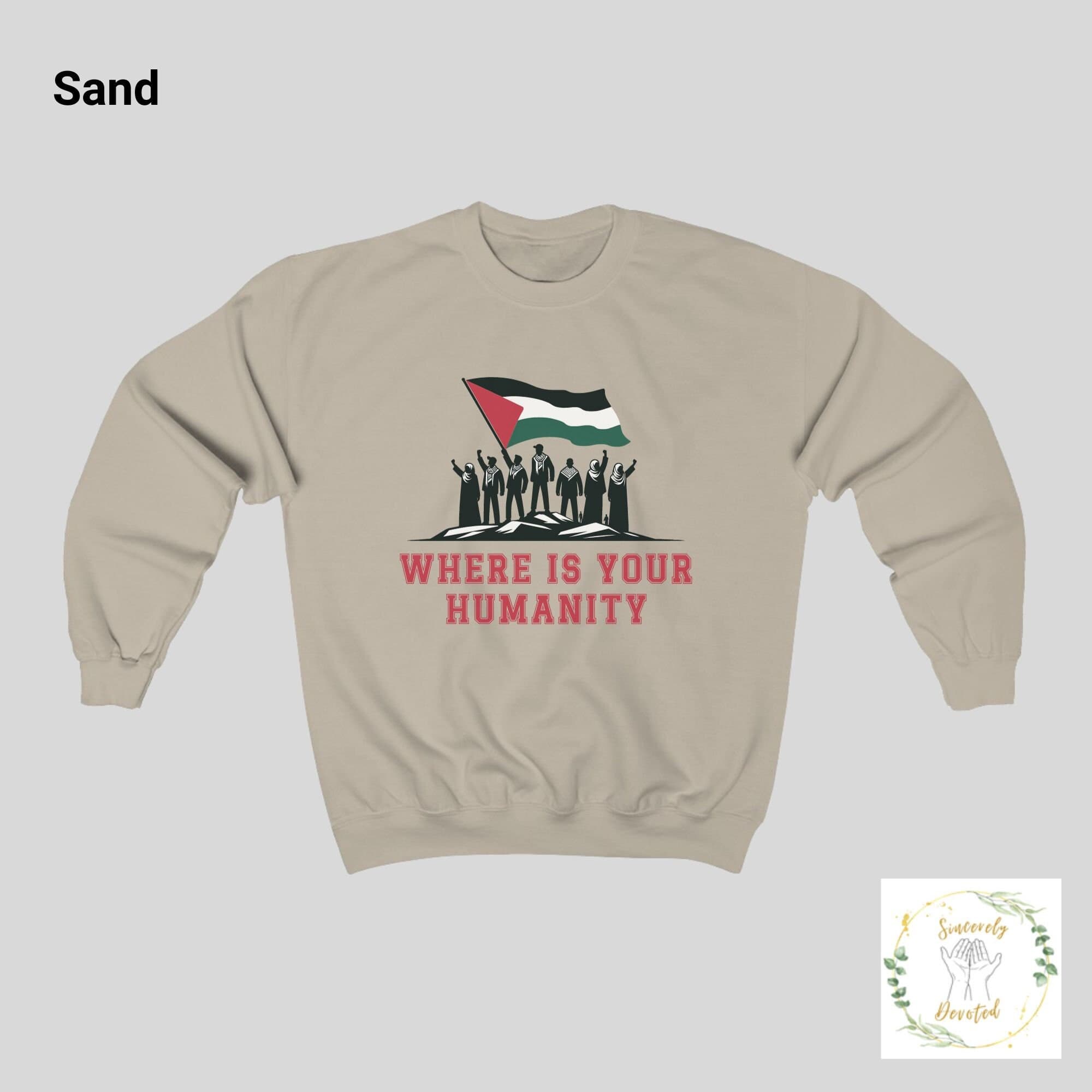 Palestinian sweatshirt, Gaza, Muslim Tshirt, Muslim sweatshirt, protest shirt, sweatshirt, I stand with Palestine, "We are all Palestinian" - image 3