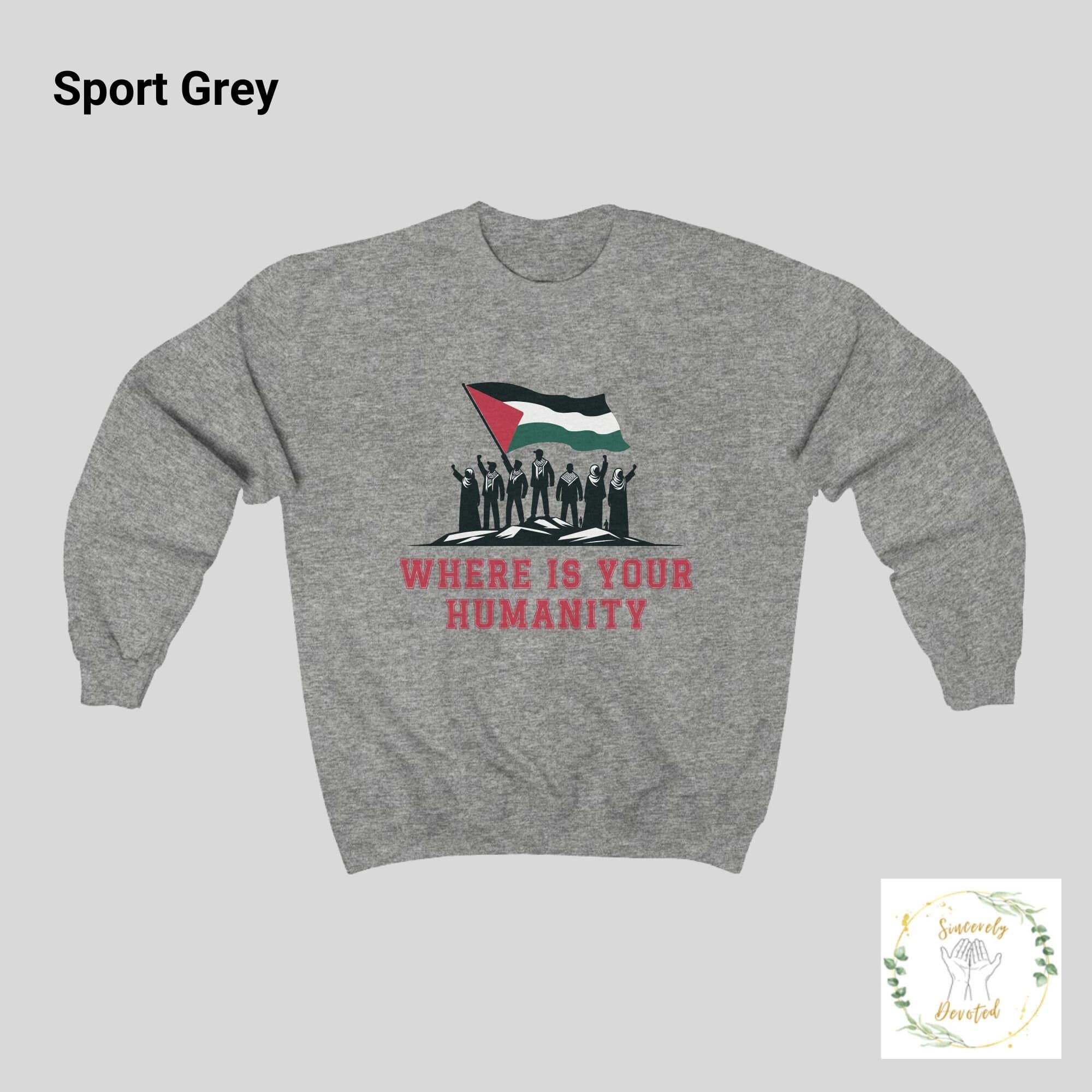 Palestinian sweatshirt, Gaza, Muslim Tshirt, Muslim sweatshirt, protest shirt, sweatshirt, I stand with Palestine, "We are all Palestinian" - image 4
