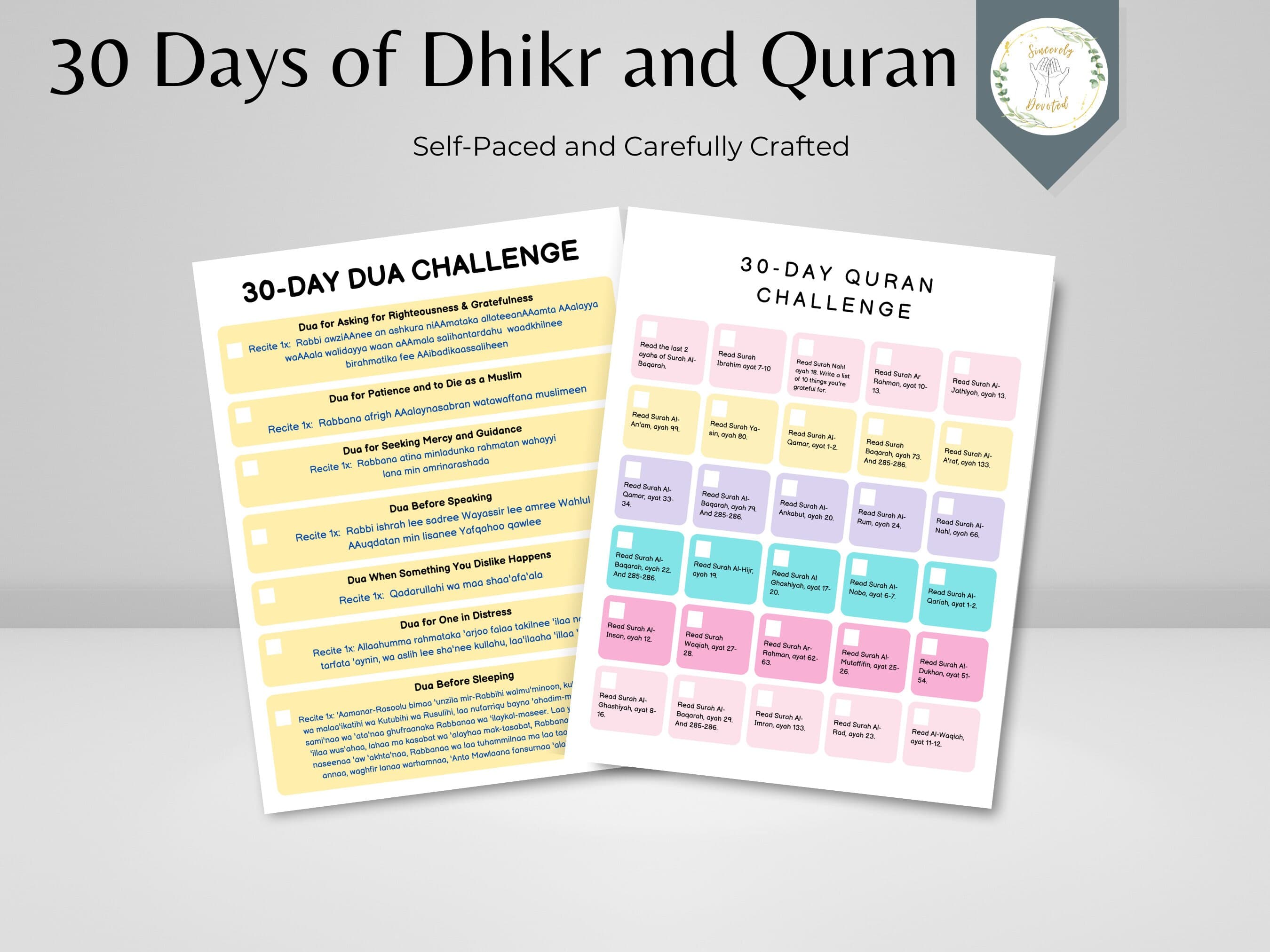 30-Day Dua & Quran Challenge: Muslim Prayer Printable (Digital Download) - image 5