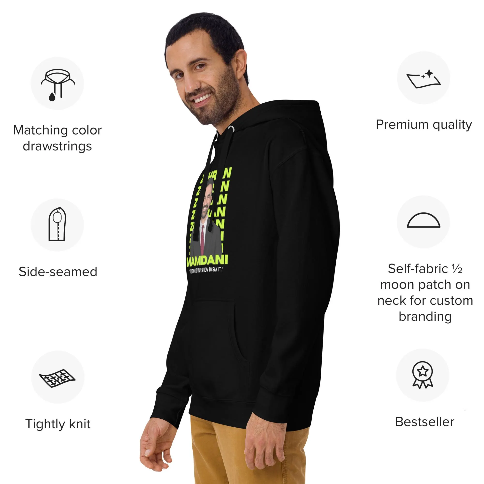 Zohran Mamdani Unisex Hoodie – “You Should Learn How to Say It” Bold Political Graphic Sweatshirt