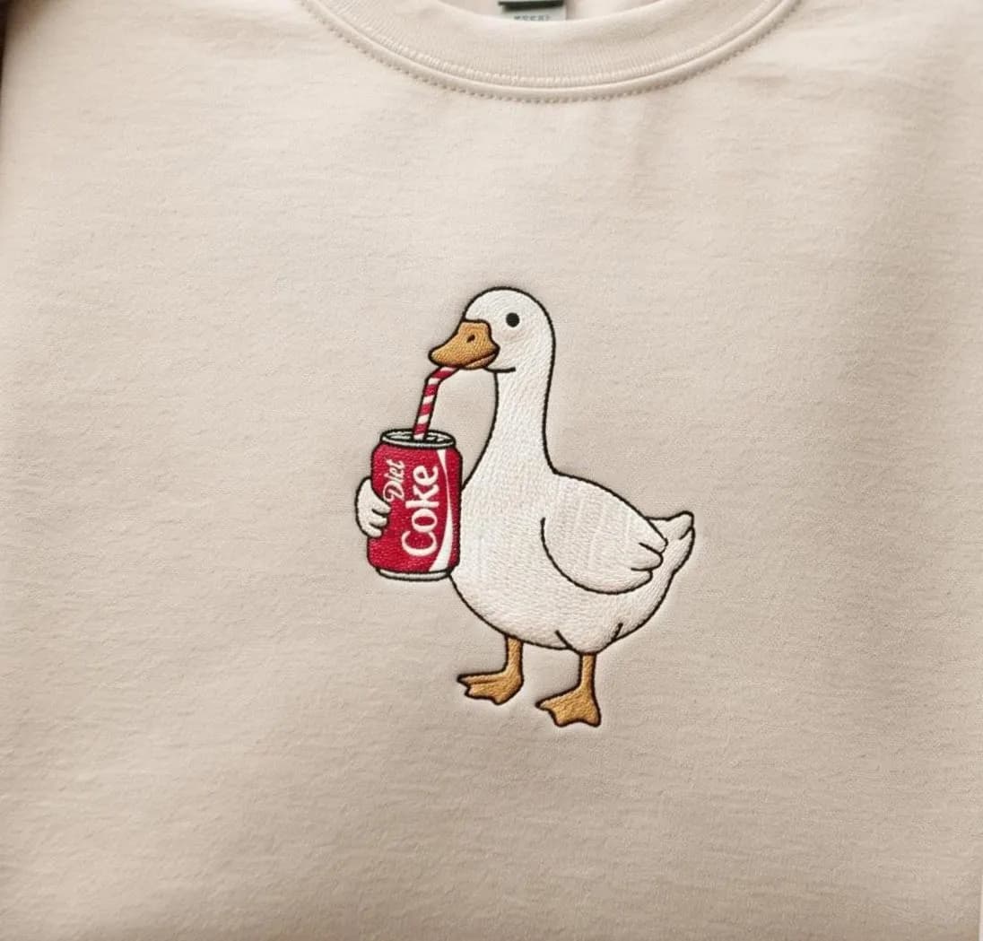 Diet Coke Silly Goose Machine Embroidery Sweatshirt, Animal Meme Gift shirt - image 3