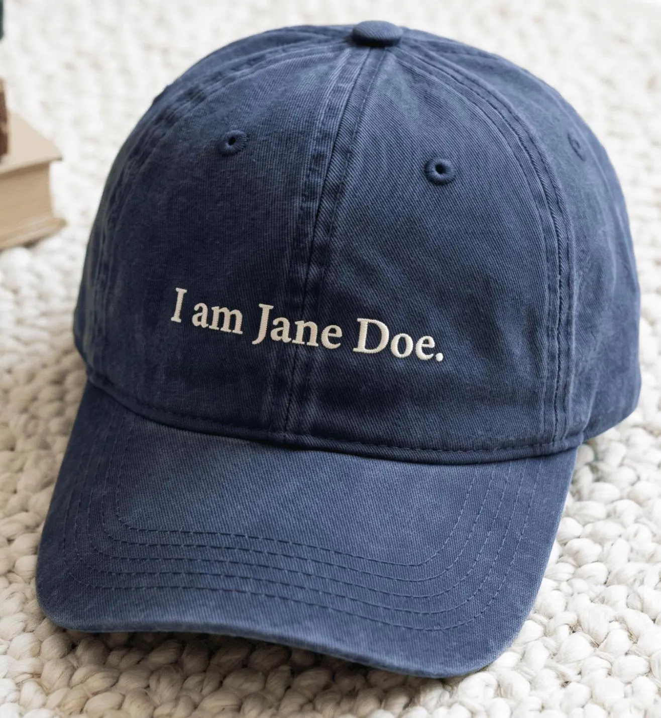 Embroidered I Am Jane Doe Washed Cap, Feminist Solidarity Hat (100% Cotton) - image 3