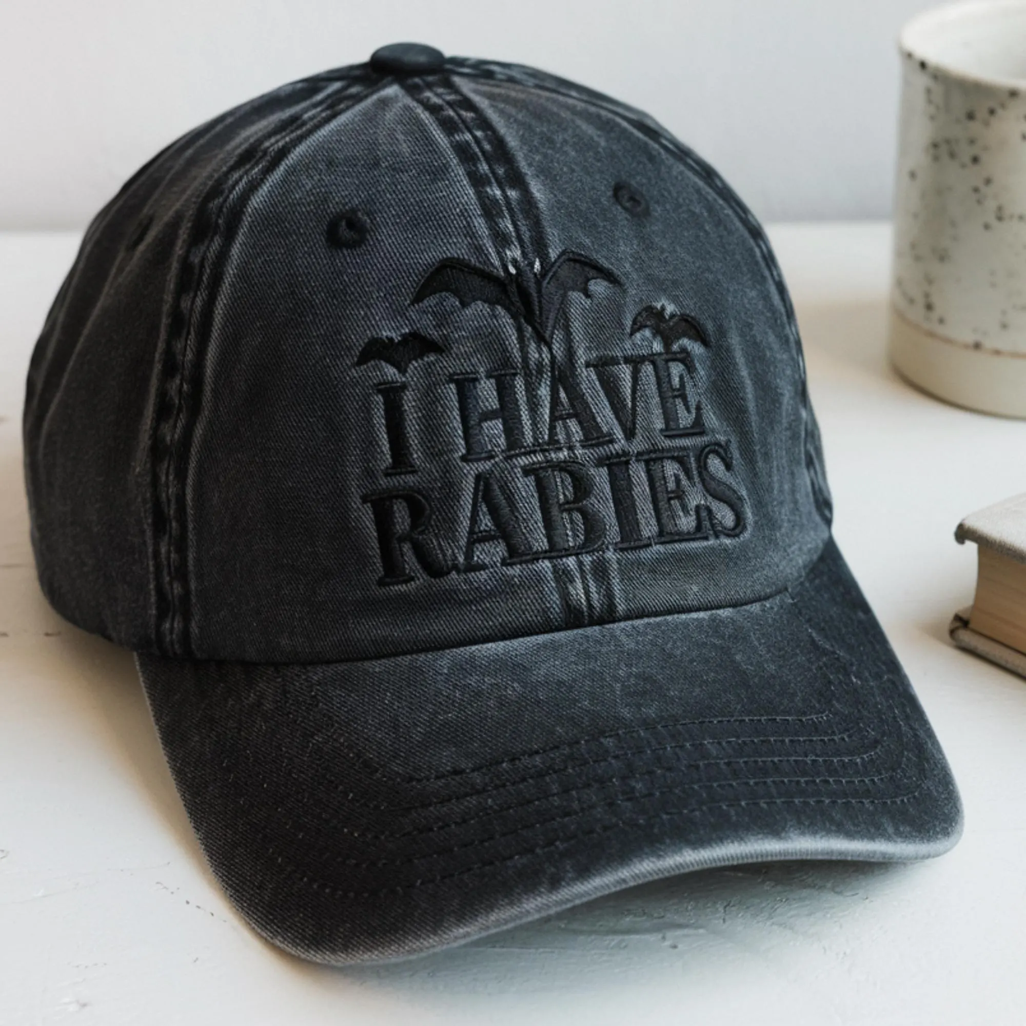 Embroidered I Have Rabies Hat, Funny Sarcasm Baseball Cap - image 3