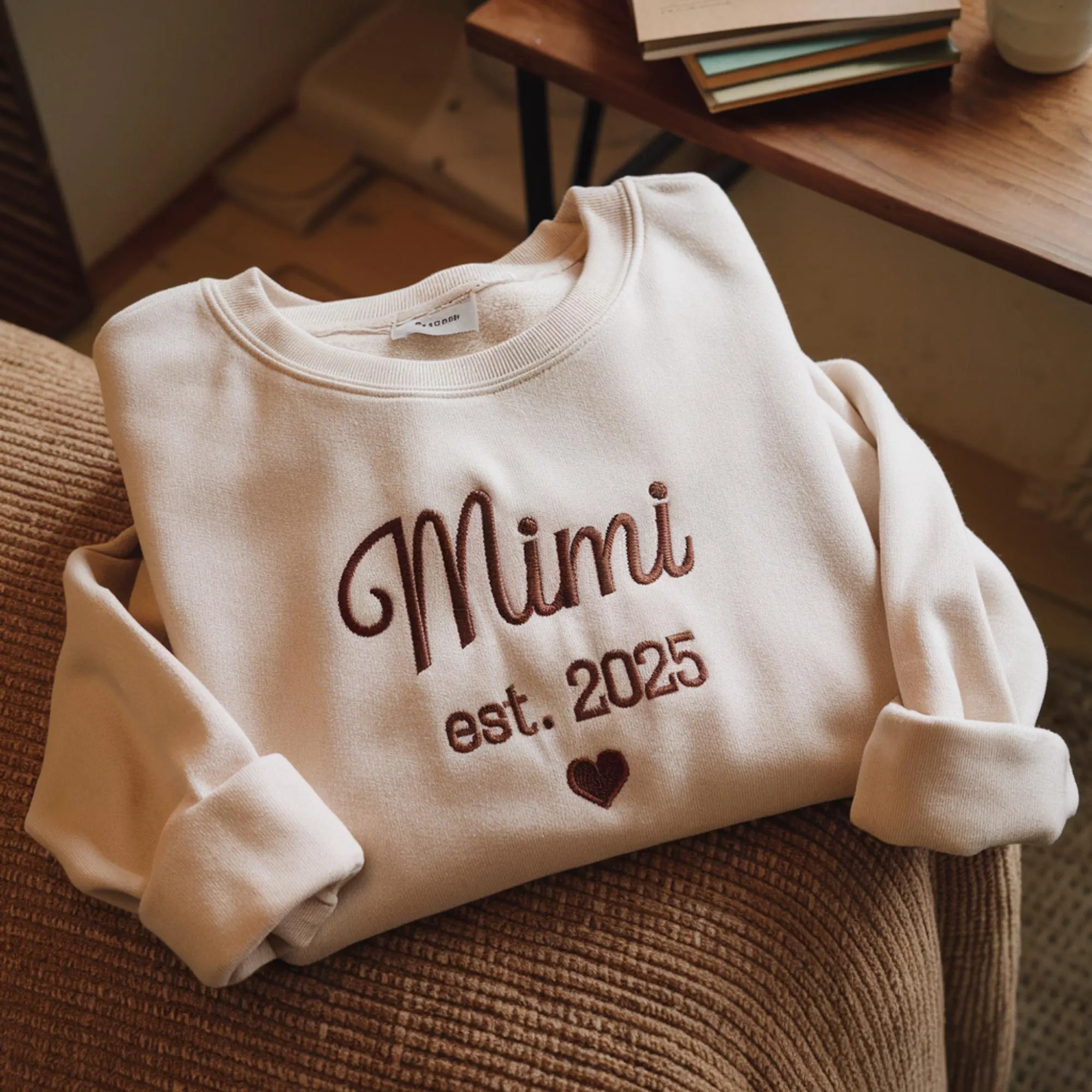 Embroidered Mimi Sweatshirt, Personalized Grandma Gift with Kids Names