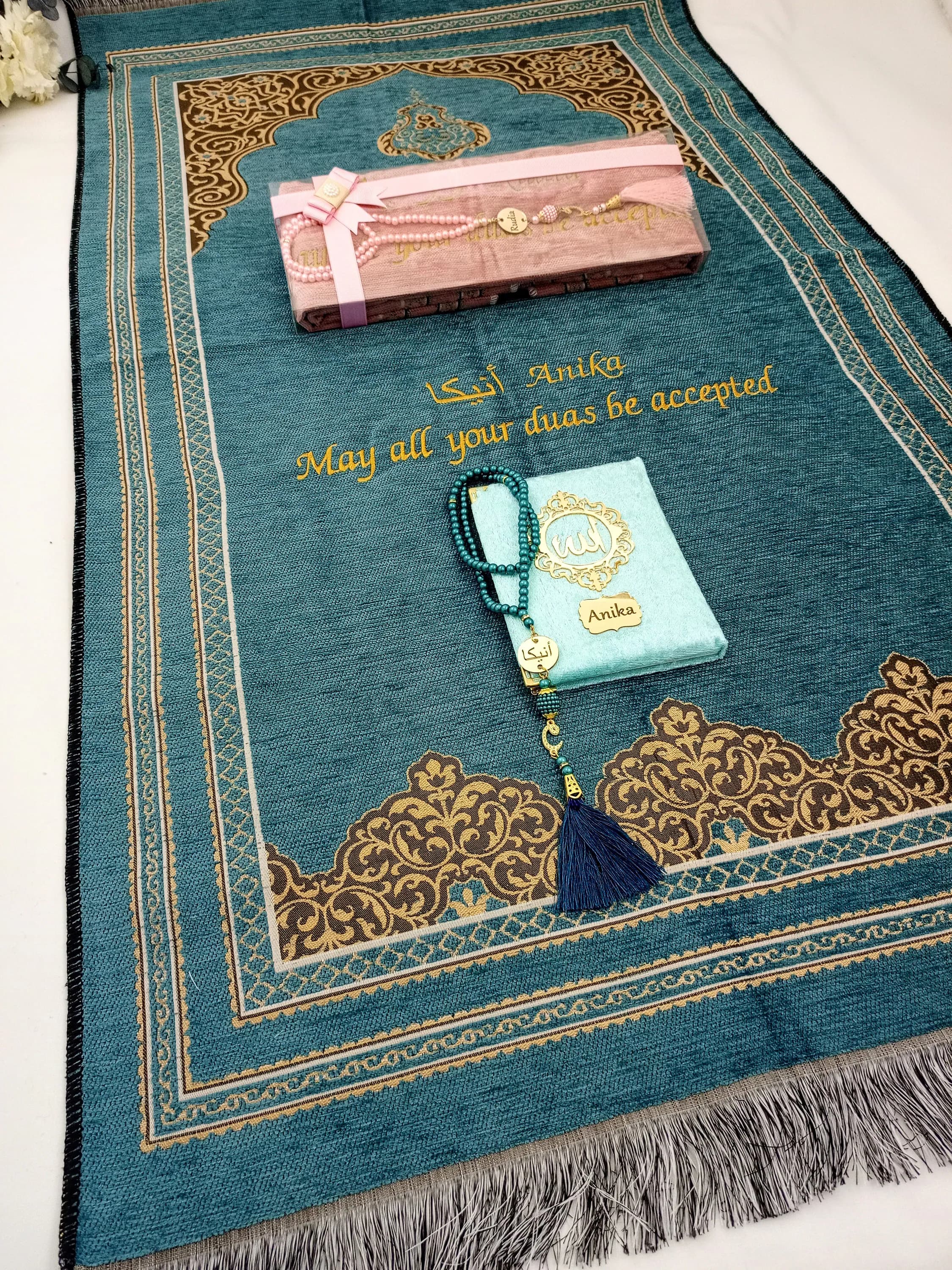 Personalized Prayer Mat | Yassen Quran Gift Set | Muslim Gift for Him | Eid Gift | Wedding Gift | Birthday Gift | Graduation Gift