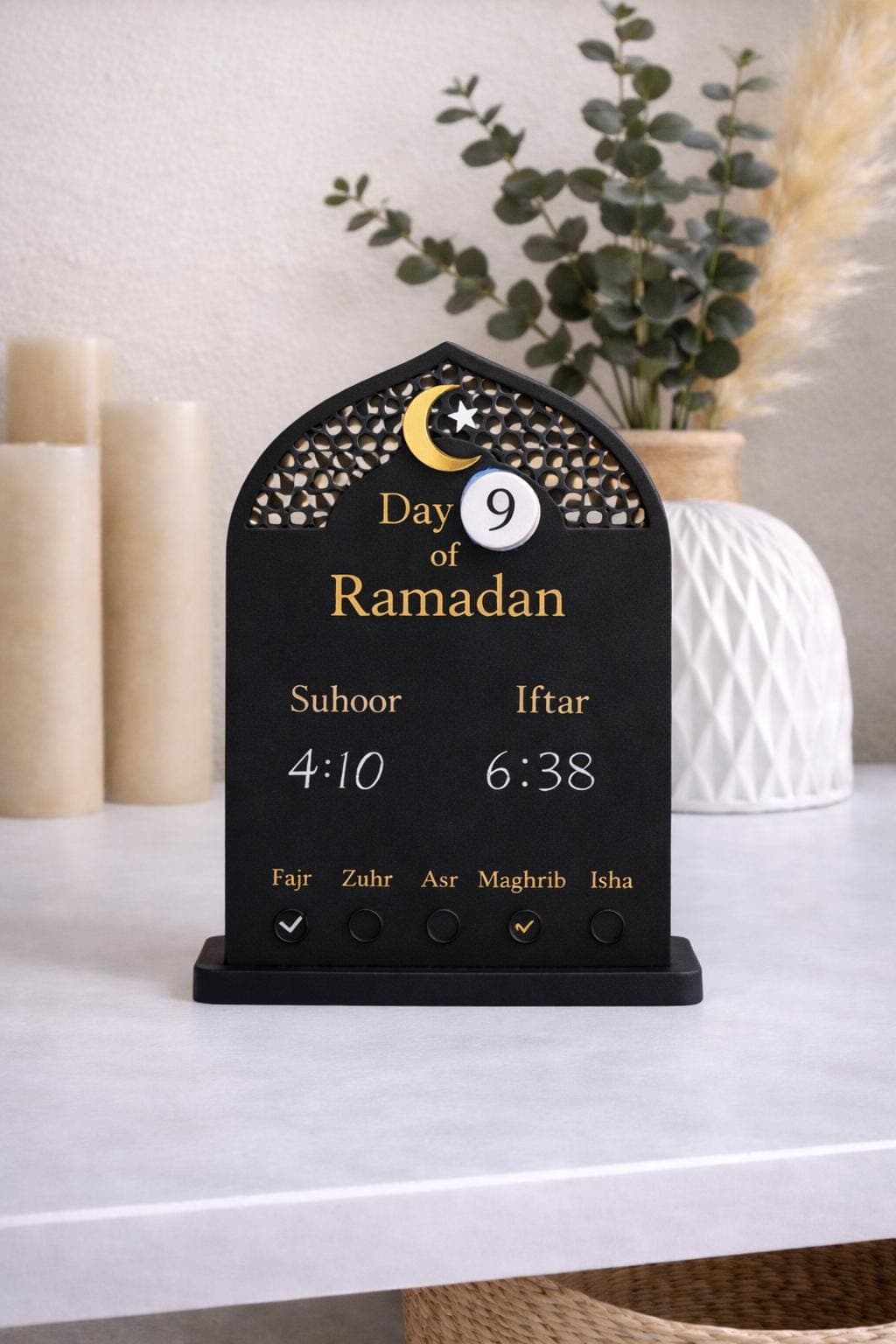 Ramadan Day and Prayer Tracker | Ramadan Decor | Reusable Islamic Home Décor with Magnetic Prayer Markers - image 5