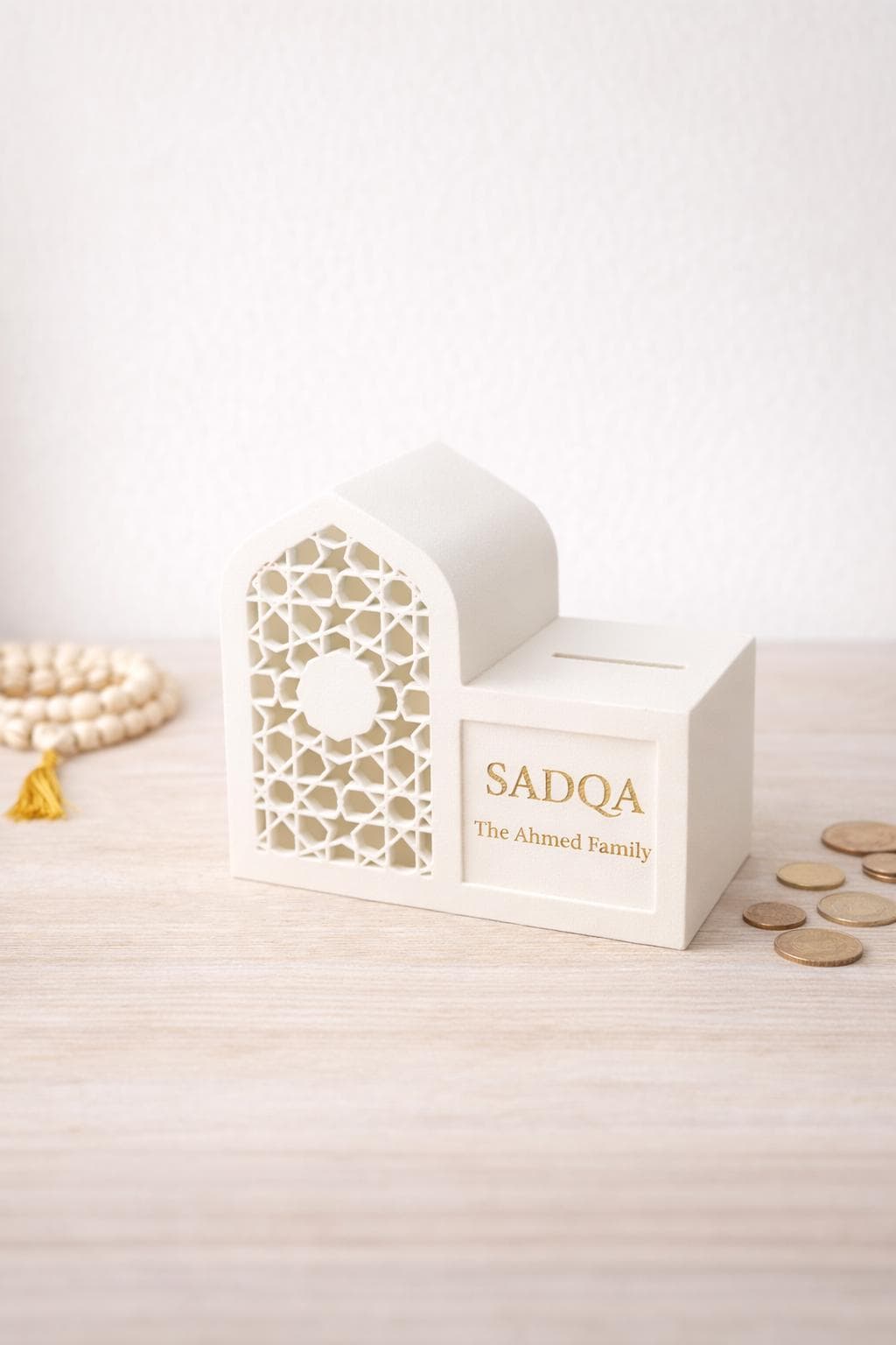 Personalised Sadaqah Box | Custom Family Charity Box | Ramadan Islamic Gift