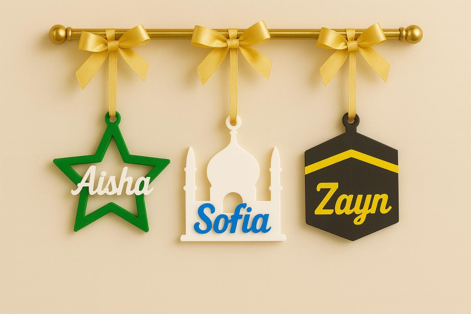 Personalised Eid Name Ornament | Islamic Name Decoration | Eid Mubarak Decor | Muslim Gift | Ramadan Decor